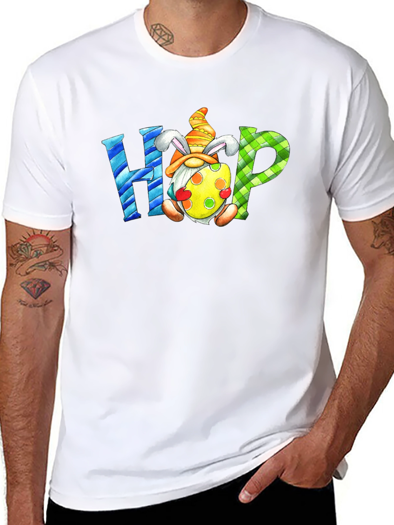 Black Easter Gnome HOP T-Shirt view 8