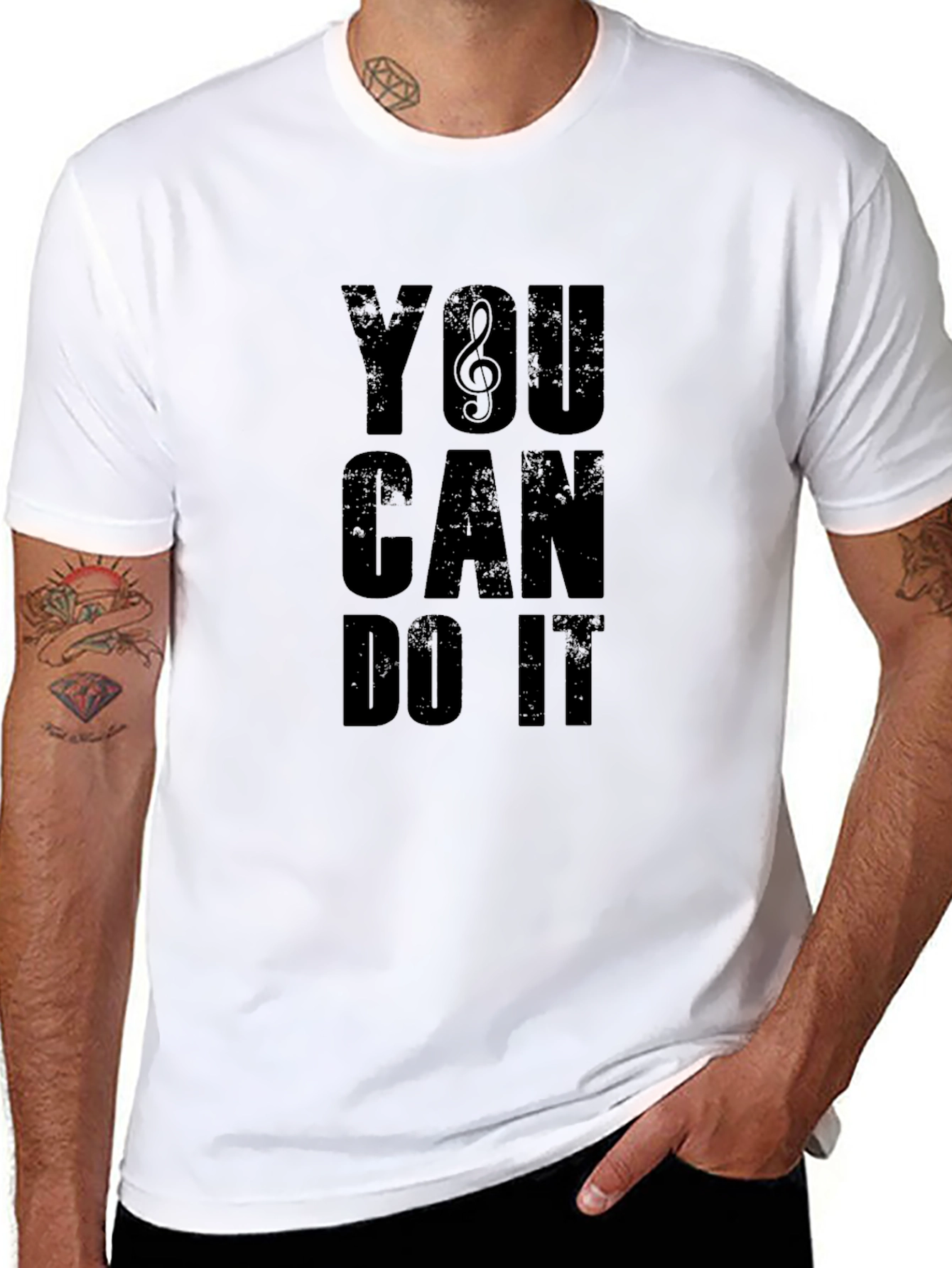 Black Motivational Black T-Shirt - You Can Do It view 8