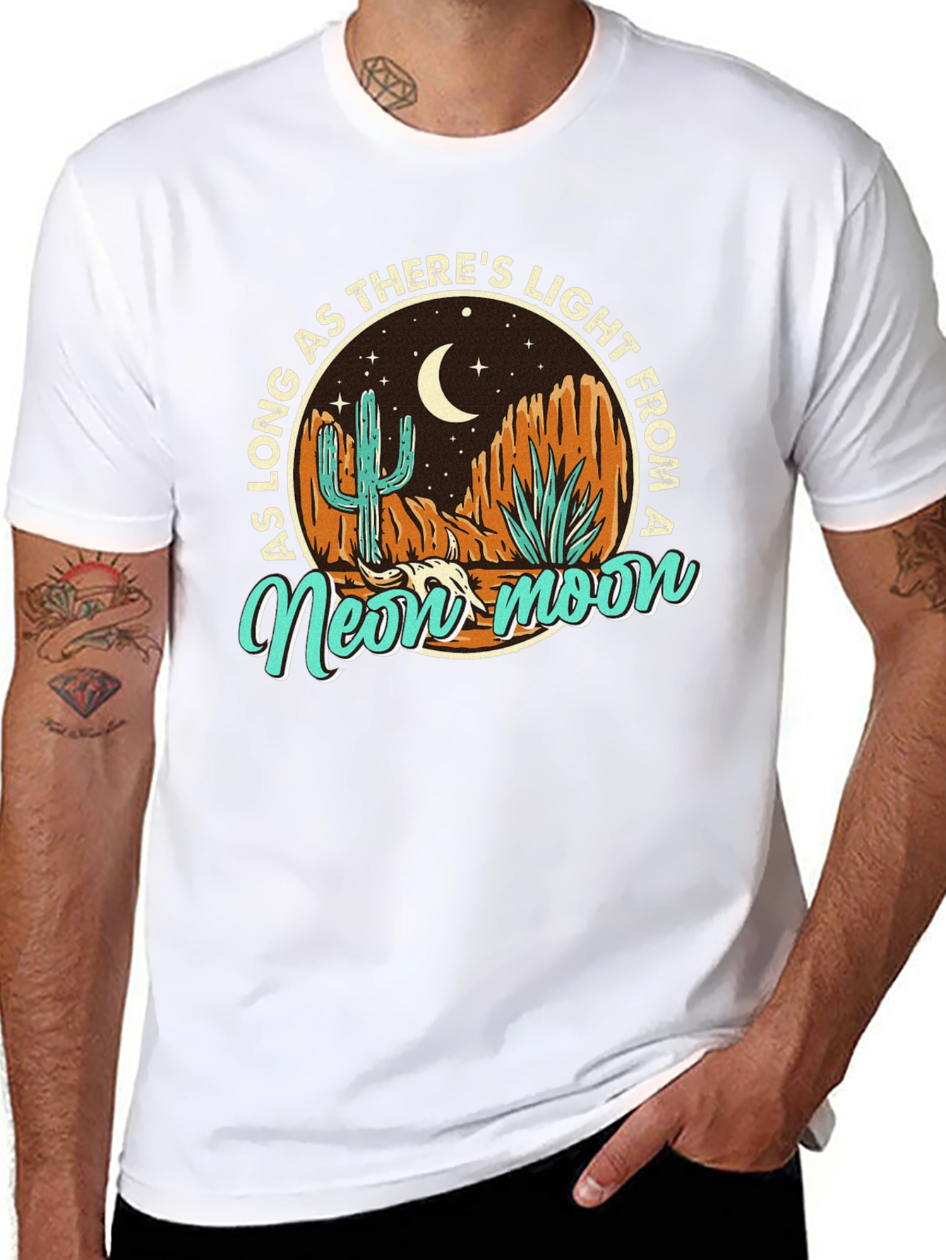 Black Neon Moon Desert Graphic Tee view 8