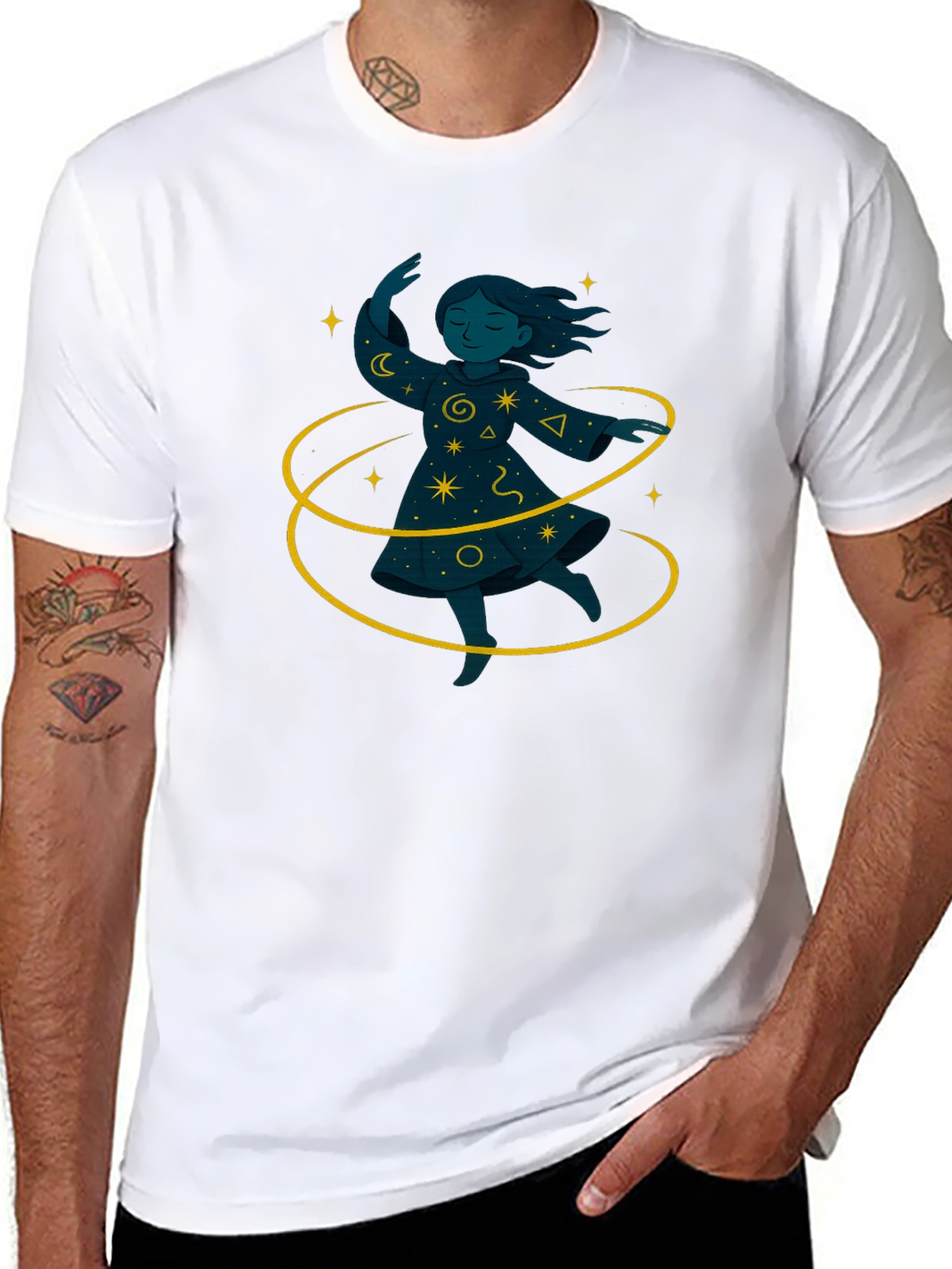 Black Magical Girl Graphic Black T-Shirt view 8