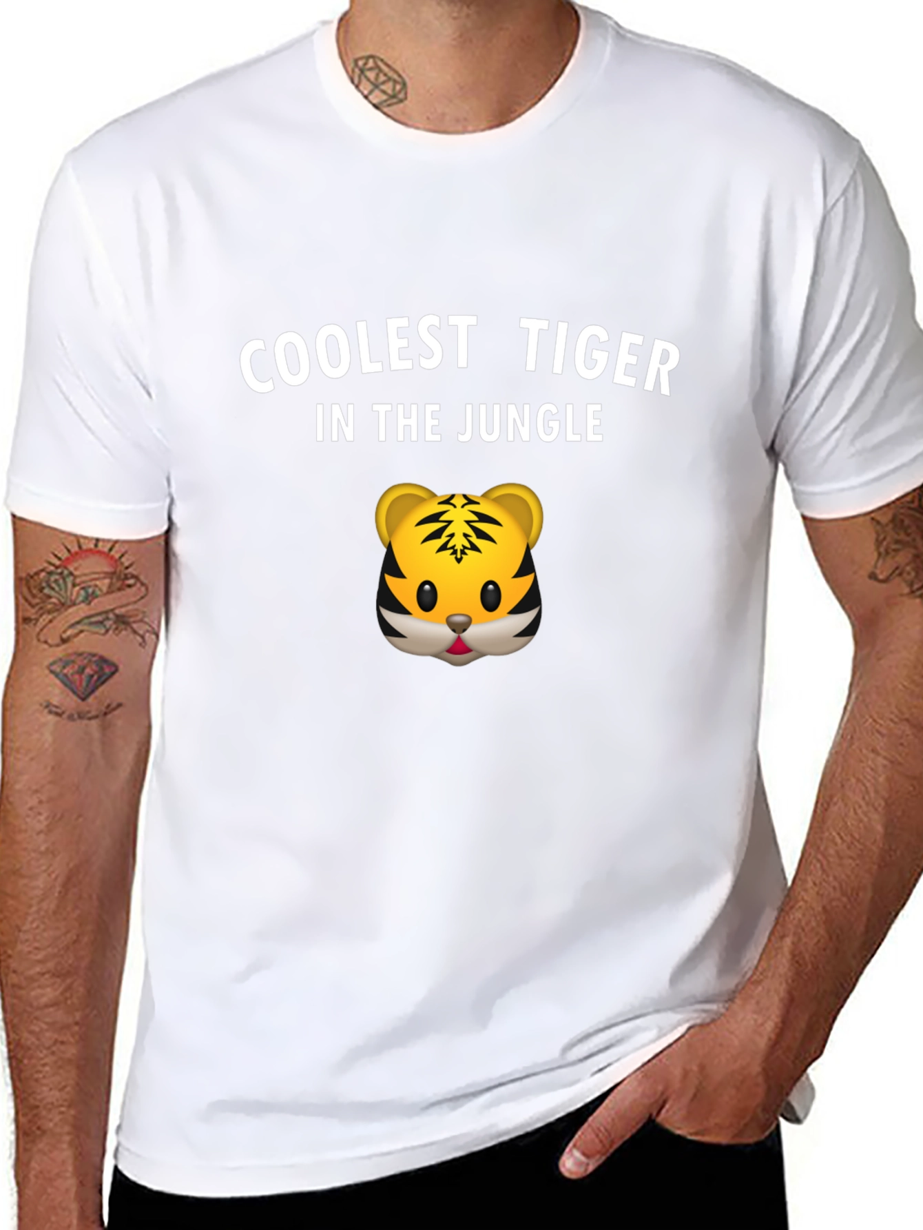 Black Coolest Tiger in the Jungle T-Shirt view 8