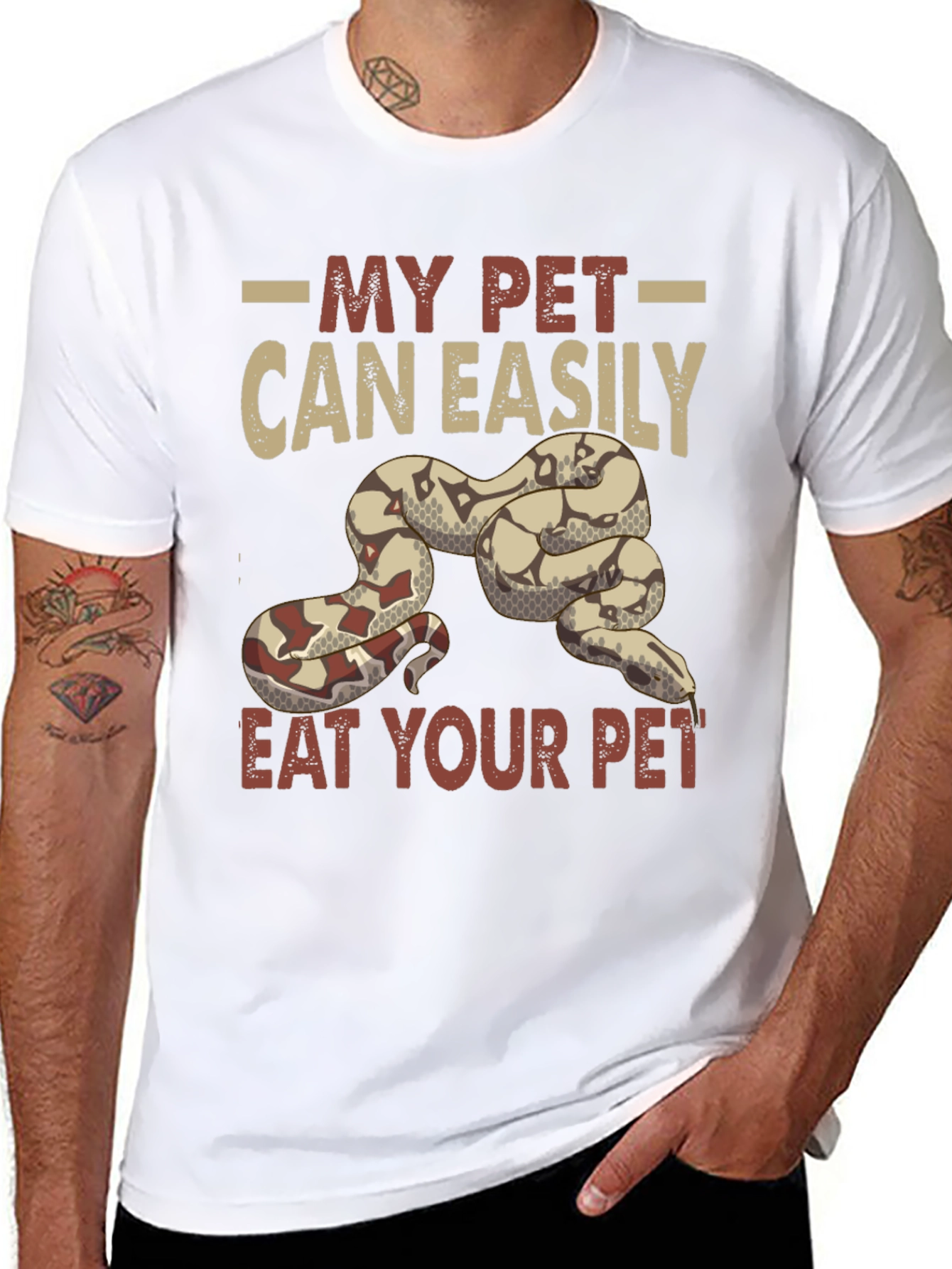 Black My Pet Can Easily Eat Your Pet T-Shirt view 8