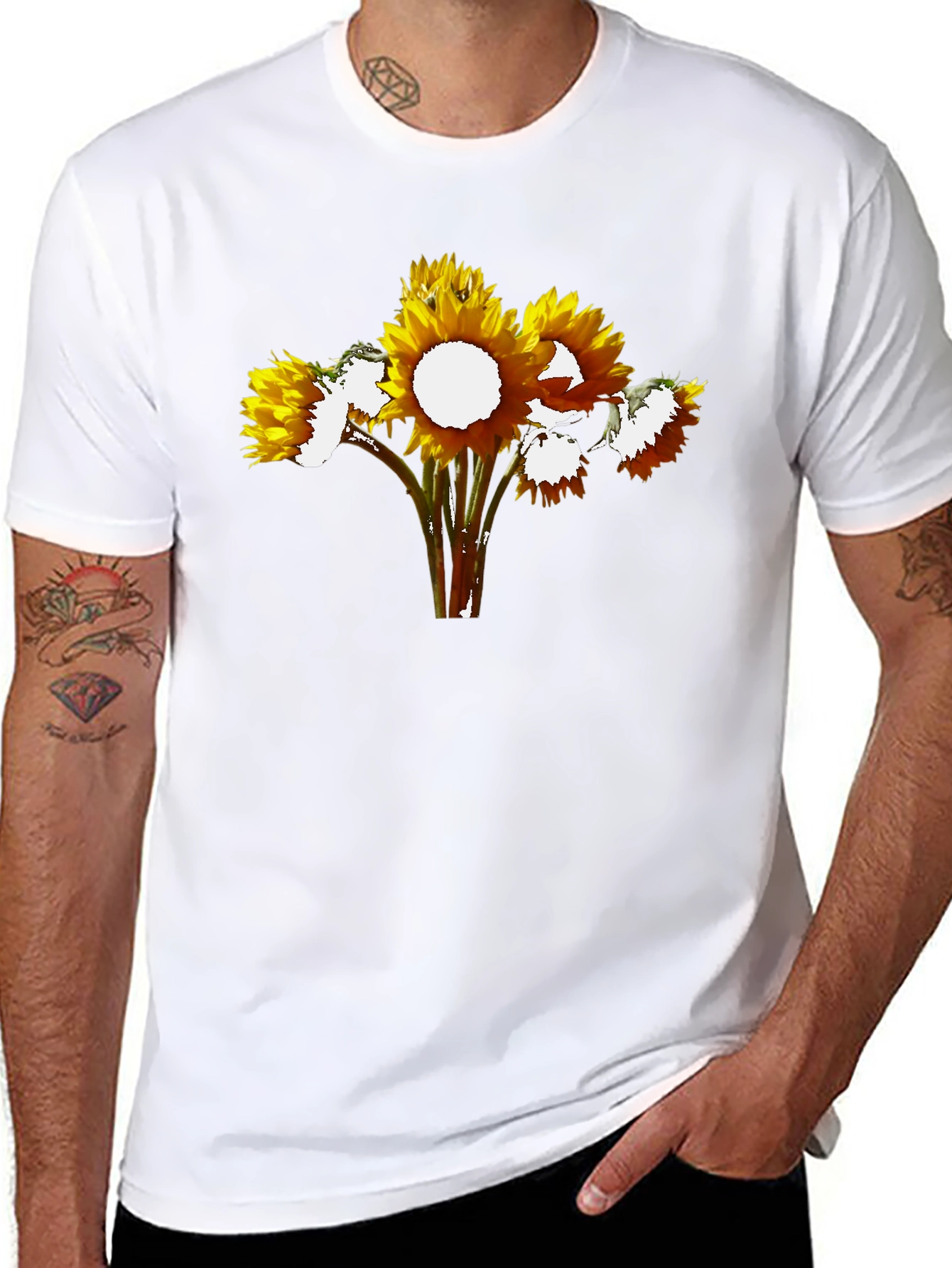 Black Sunflower Graphic Black T-Shirt view 8