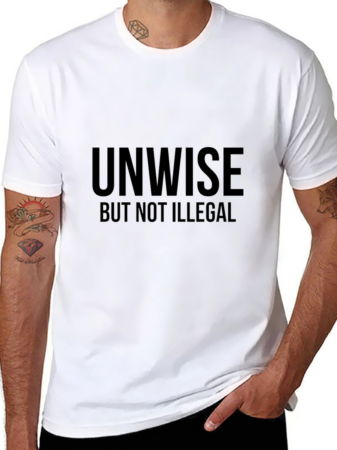 Black Unwise But Not Illegal Graphic Tee view 8