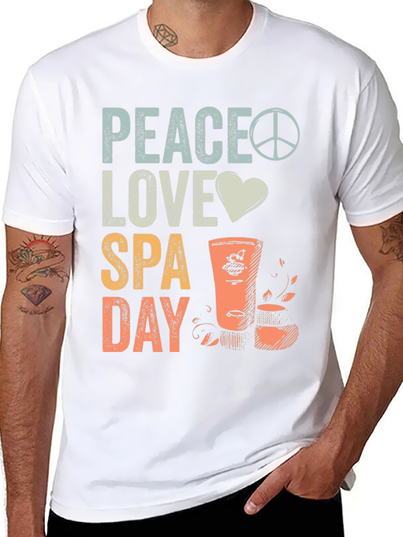 Black Peace Love Spa Day Graphic Tee view 8
