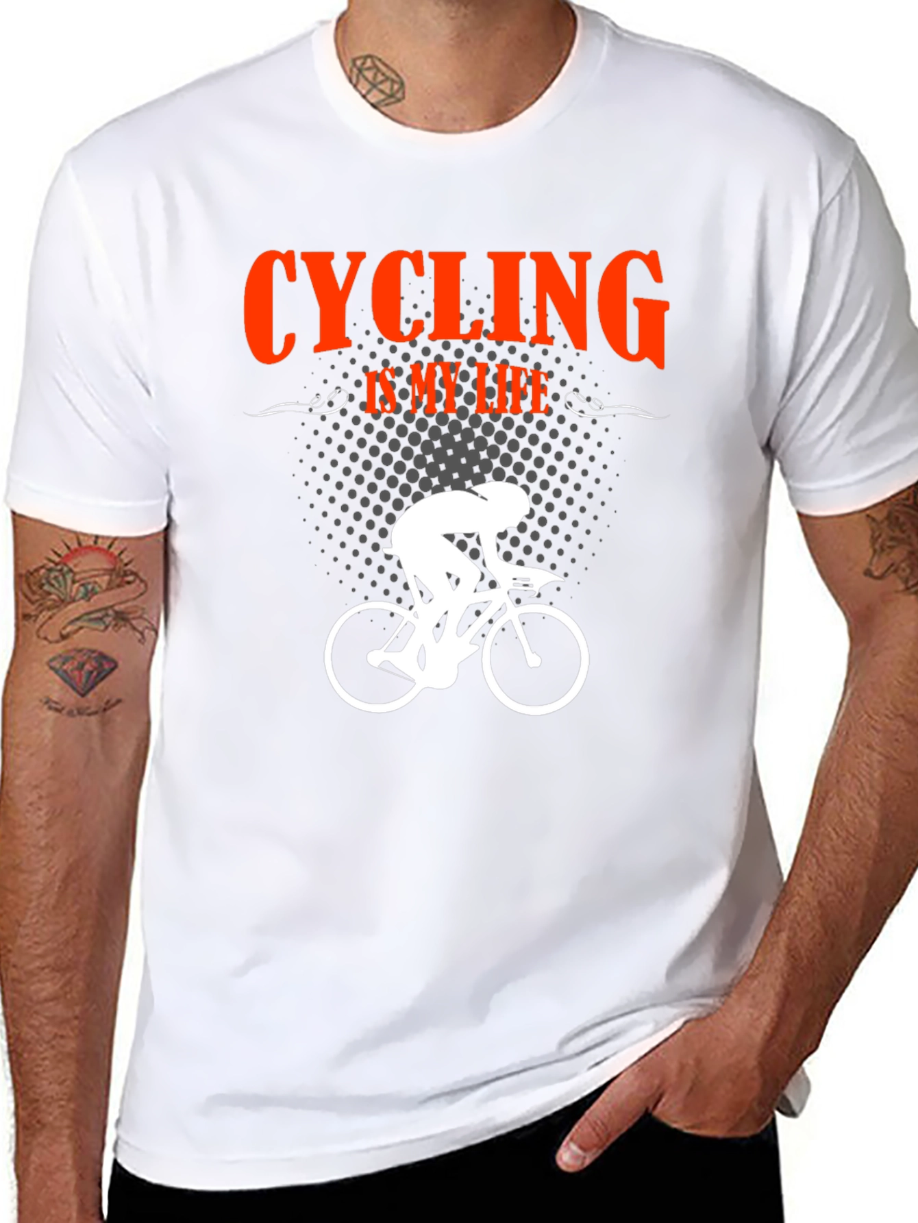 Black Cycling Is My Life Black T-Shirt view 8