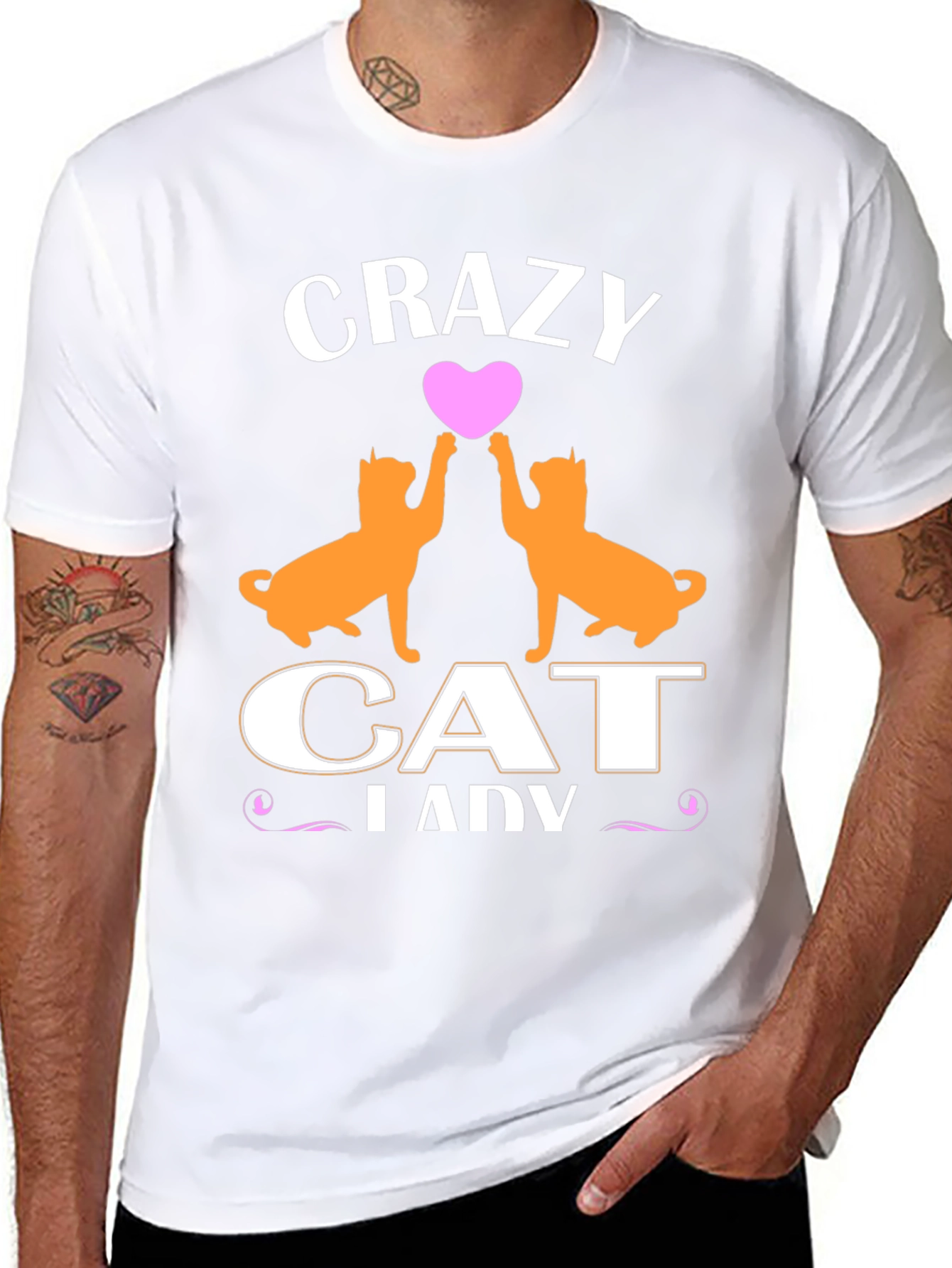 Black Crazy Cat Lady T-Shirt - Cute Cat Lover Tee view 8