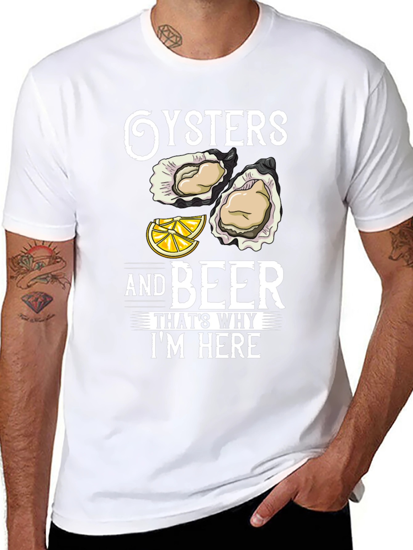 Black Oysters and Beer Graphic T-Shirt view 8