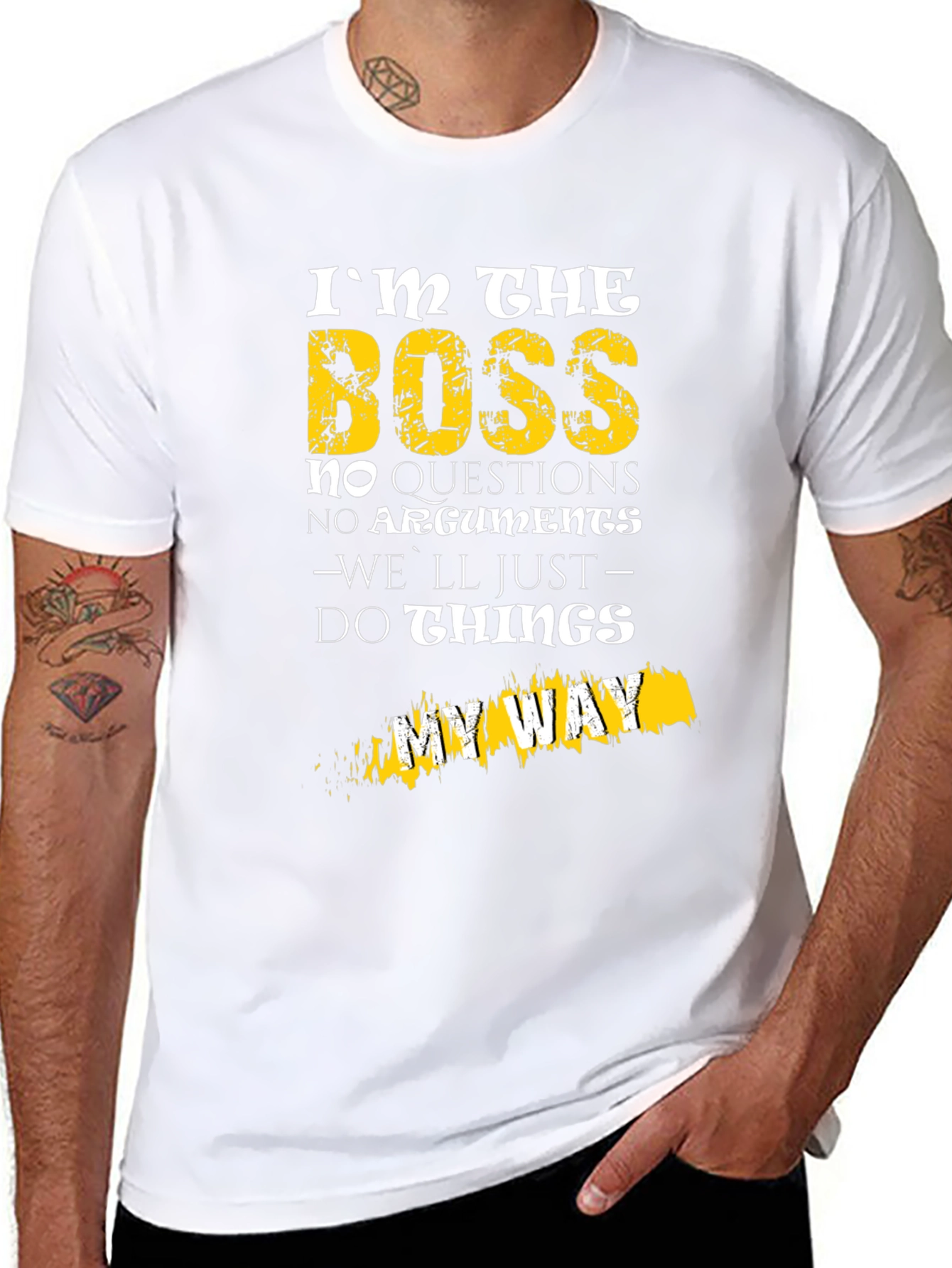 Black I'm The Boss T-Shirt - No Questions, My Way view 8