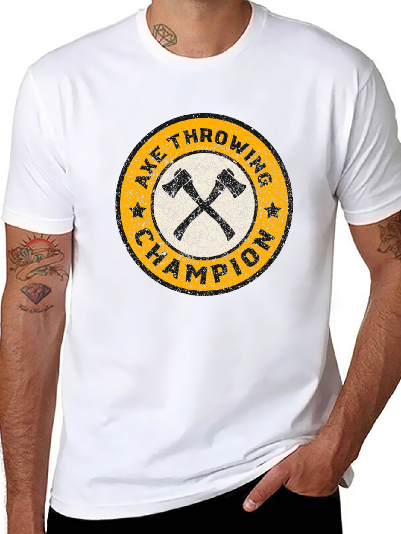 Black Axe Throwing Champion Graphic T-Shirt view 8