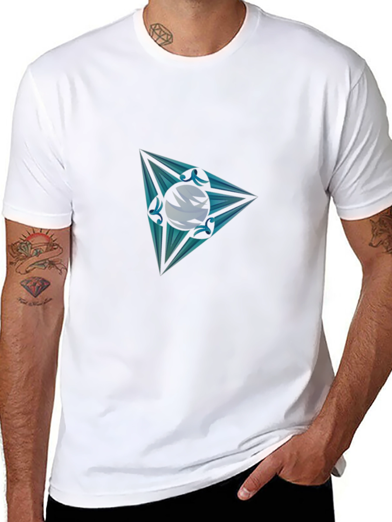 Men's Graphic Tee - Triangle Orb Design - 8