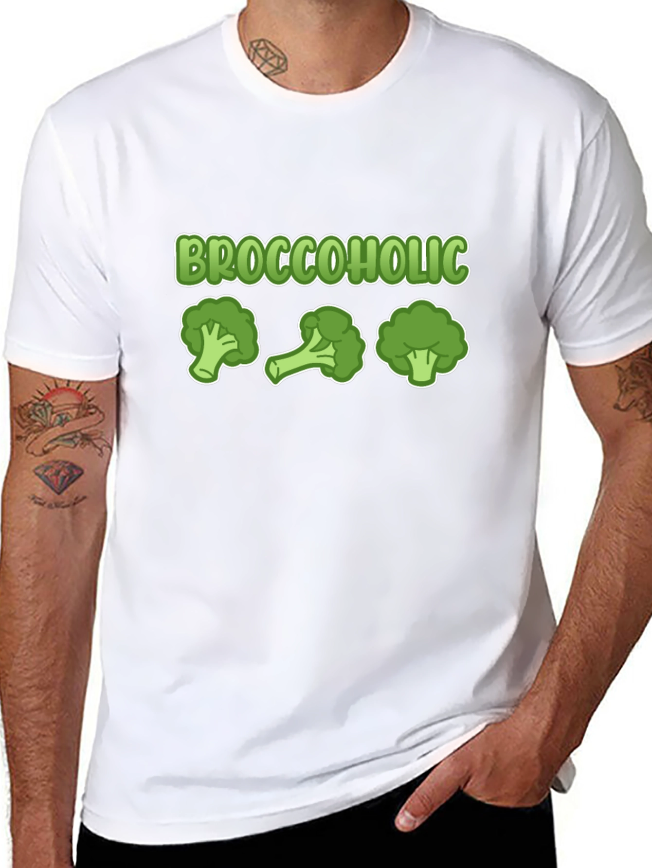 Black Broccoholic Funny Broccoli Lover T-Shirt view 8