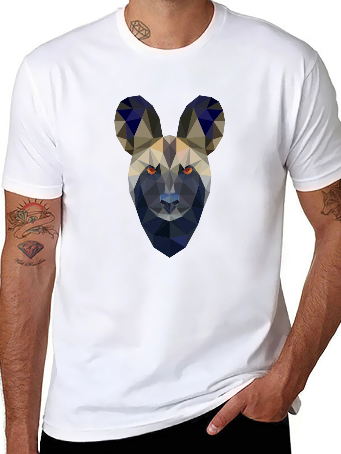Black Geometric Painted Dog T-Shirt view 8