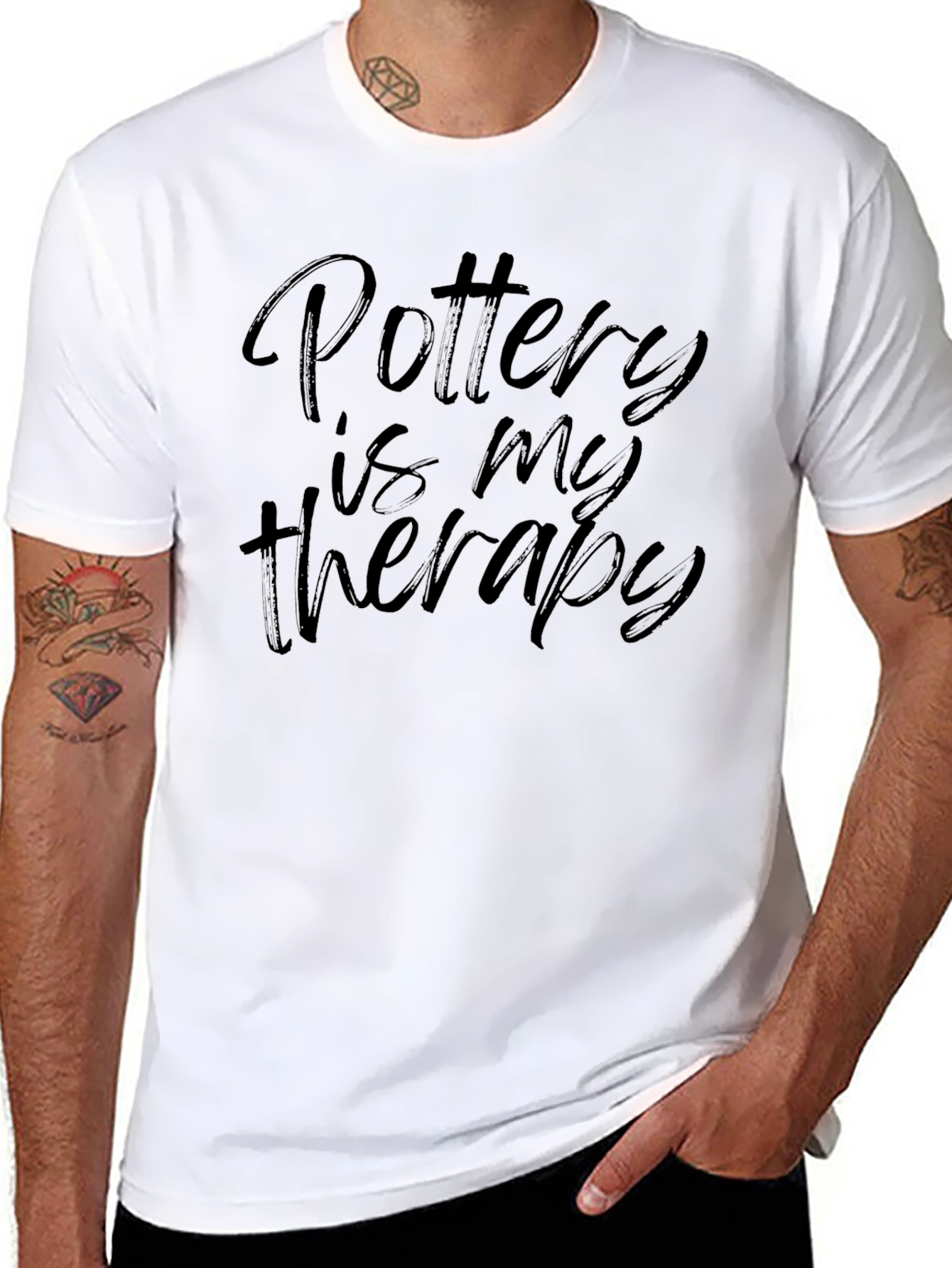 Black Pottery Is My Therapy Black T-Shirt view 8