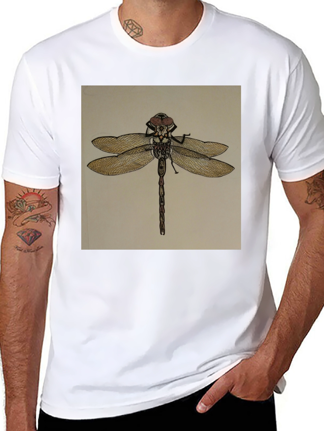 Black Dragonfly Graphic Tee - Unique Insect Design view 8