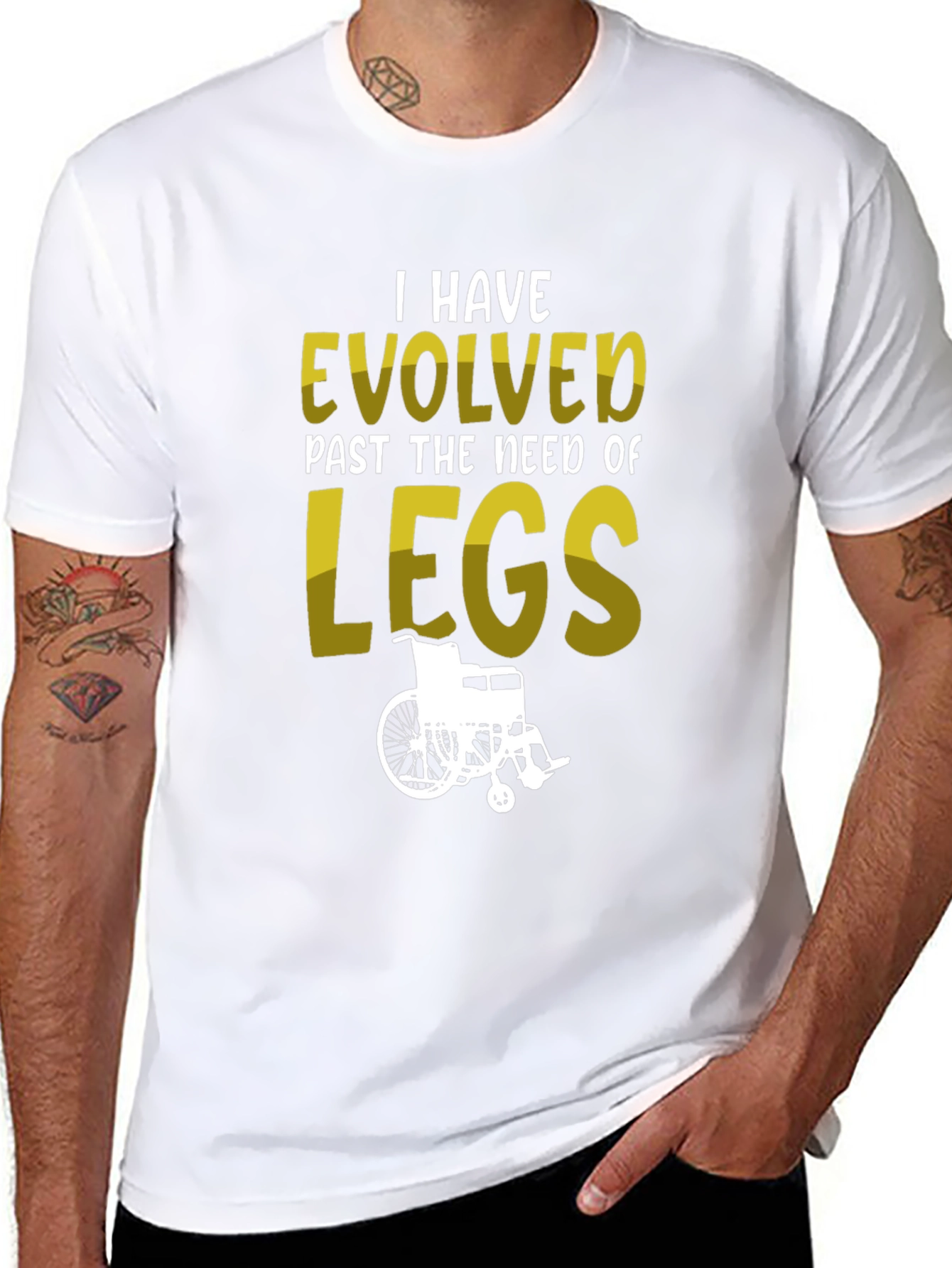 Evolved Past Legs T-Shirt - Wheelchair Humor Tee - 8