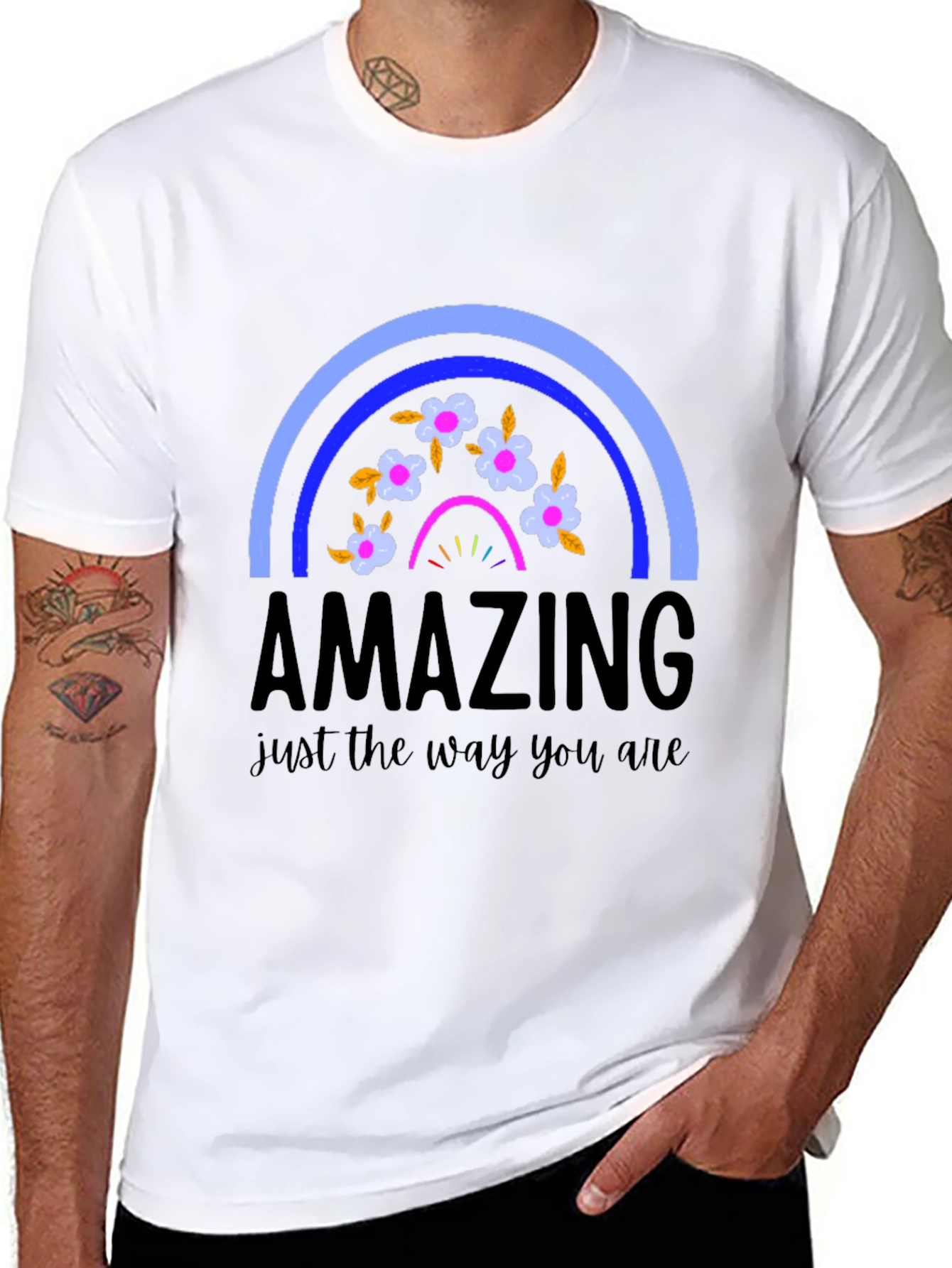 Black Amazing Rainbow Graphic T-Shirt view 8