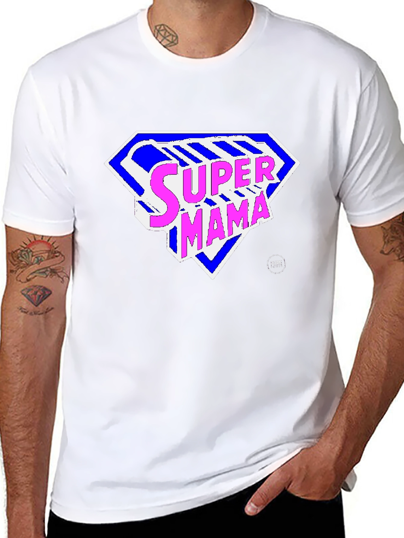 Black Super Mama Graphic Tee - Black T-Shirt for Moms view 8