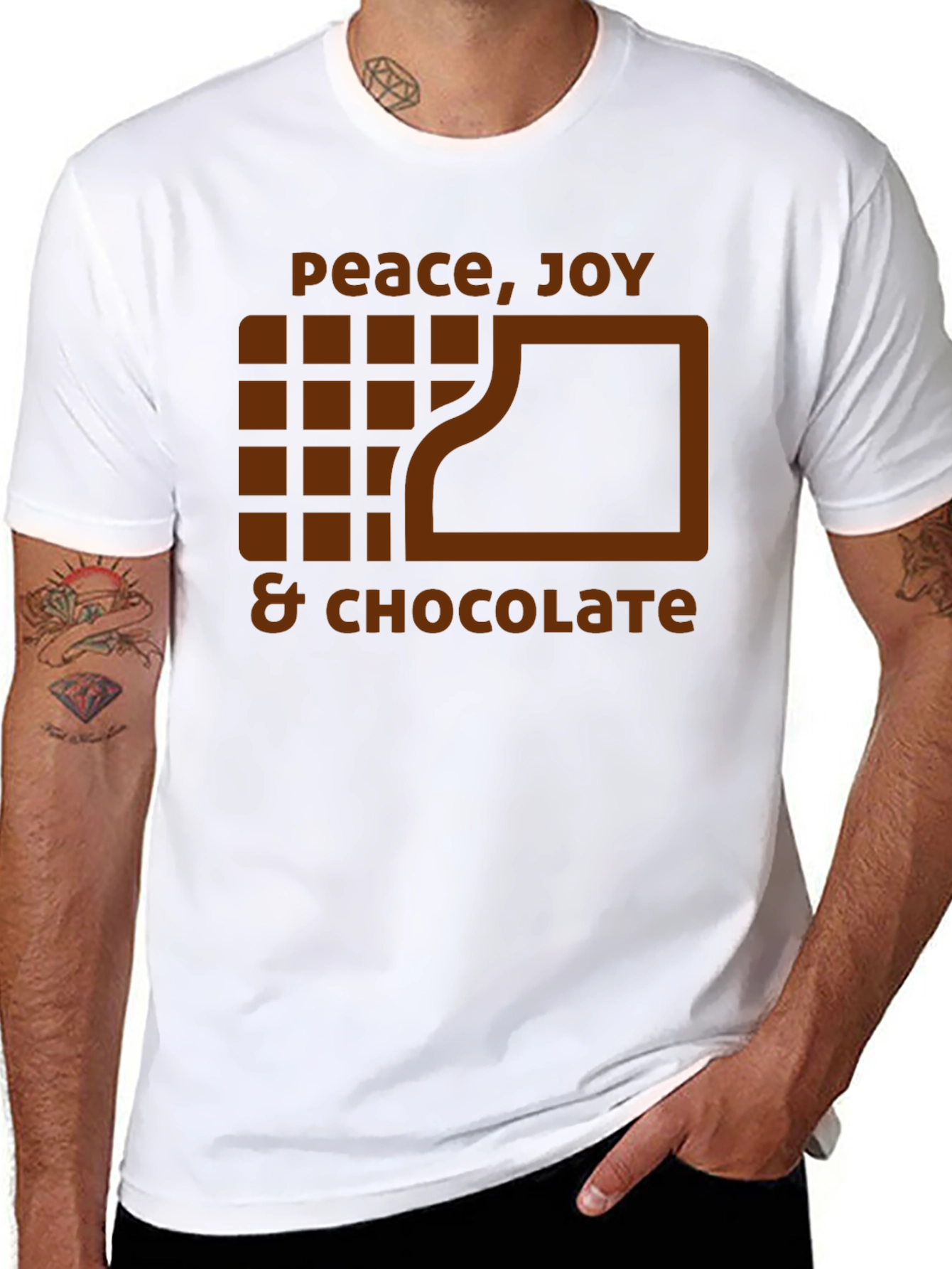 Black Peace, Joy, & Chocolate Graphic T-Shirt view 8