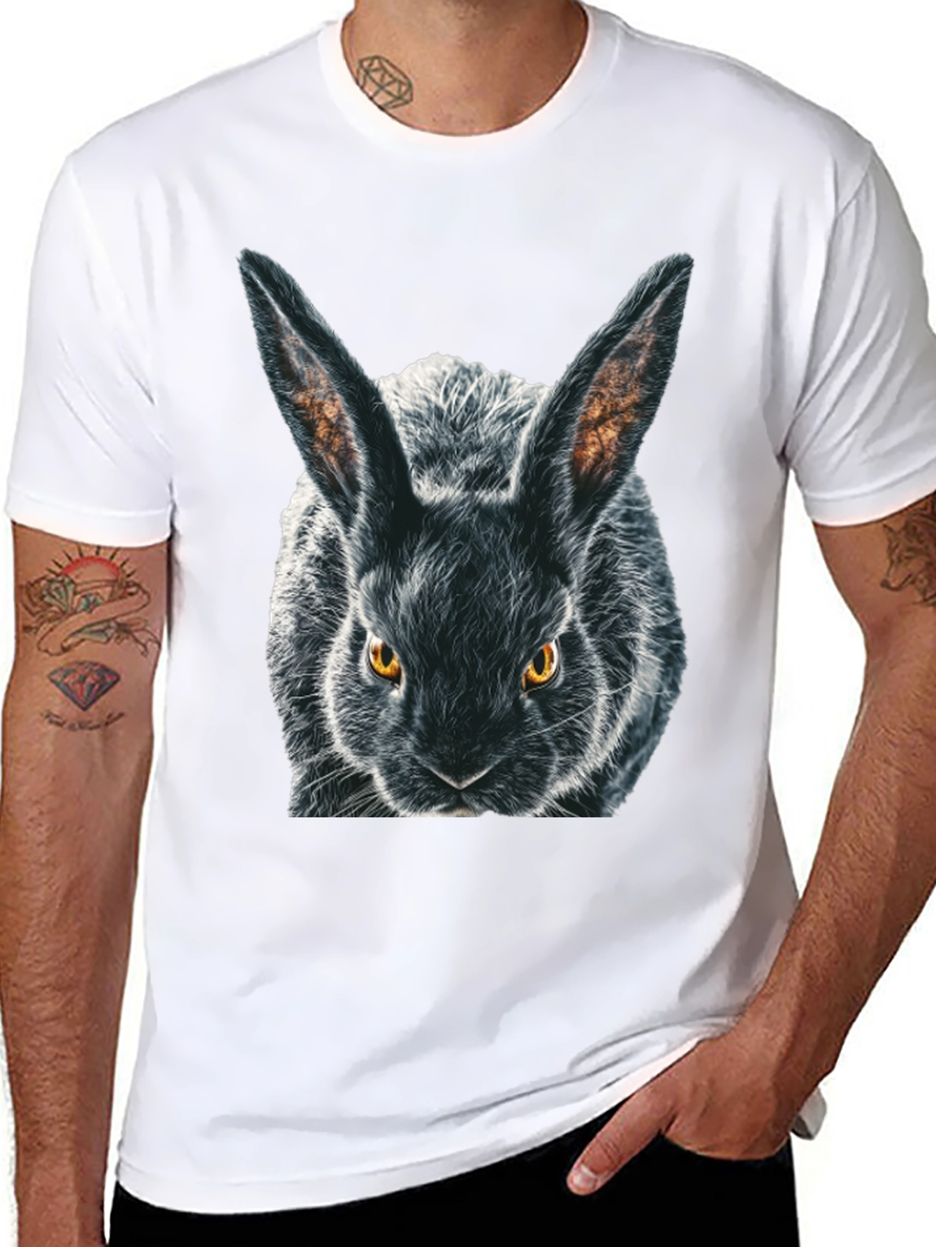 Black Black Rabbit Graphic T-Shirt - Men's Crew Neck view 8
