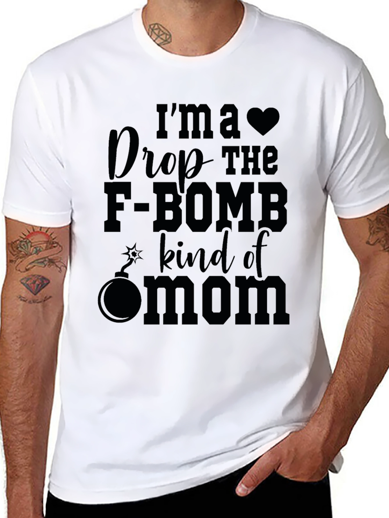 Black I'm a Drop the F-Bomb Kind of Mom Funny T-Shirt view 8