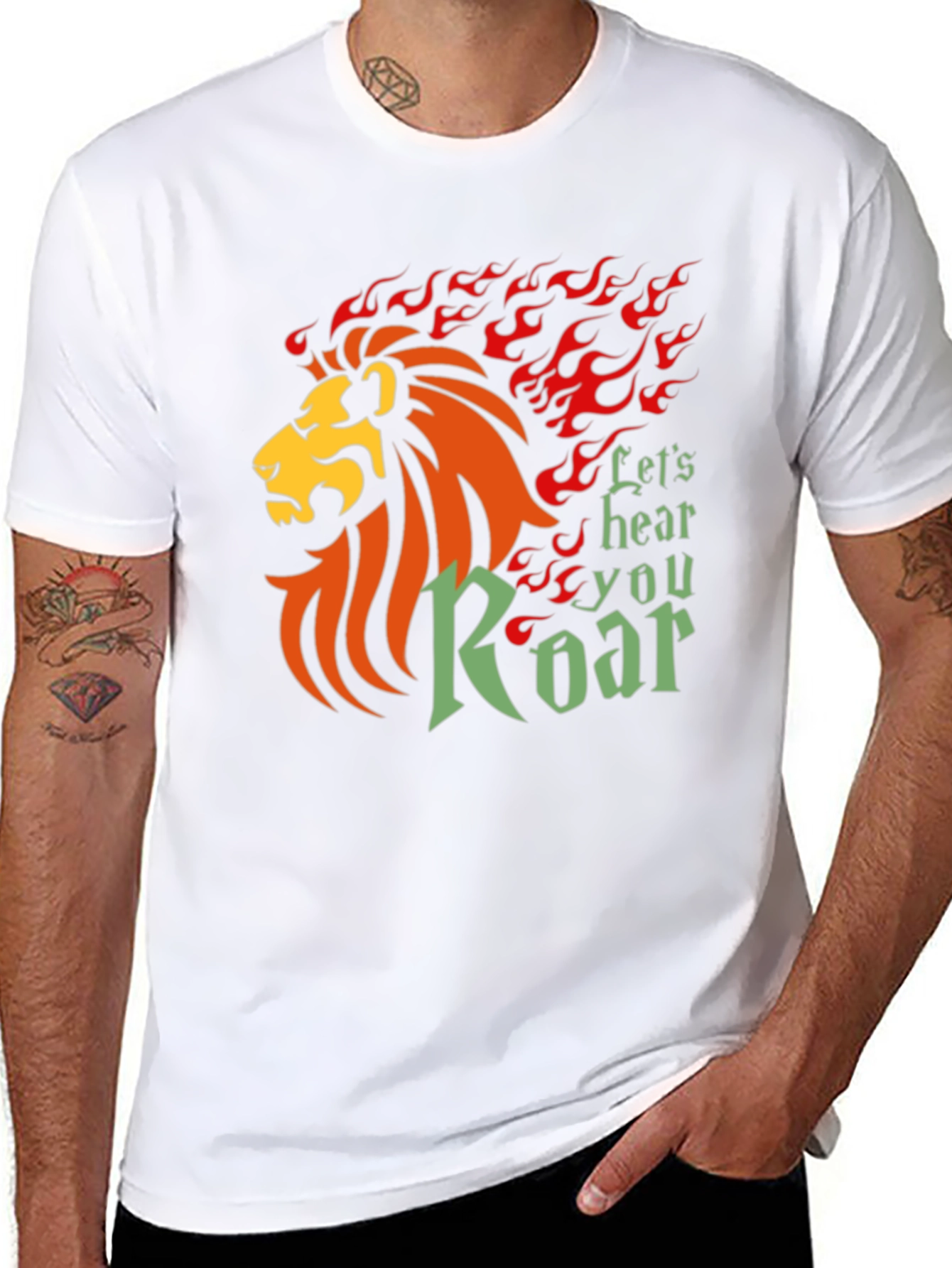 Black Lion Roar Graphic Tee - Bold Statement Shirt view 8