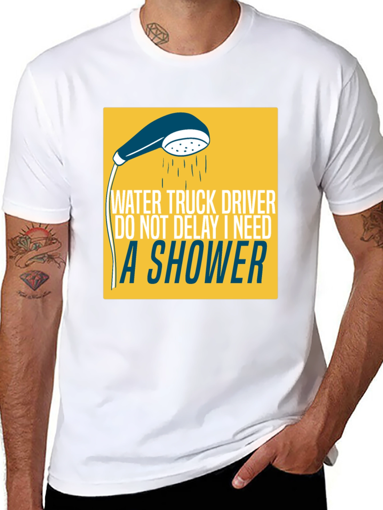 Black Water Truck Driver Humor T-Shirt view 8