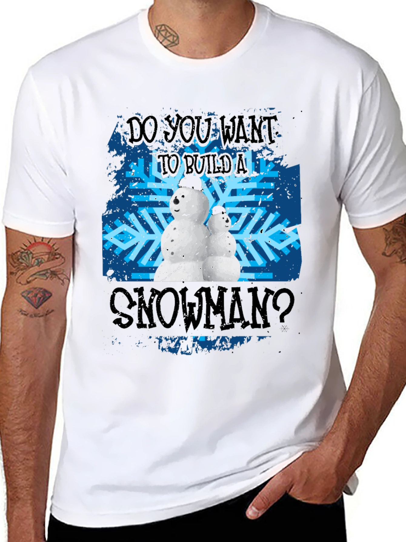 Black Do You Want To Build A Snowman Black T-Shirt view 8