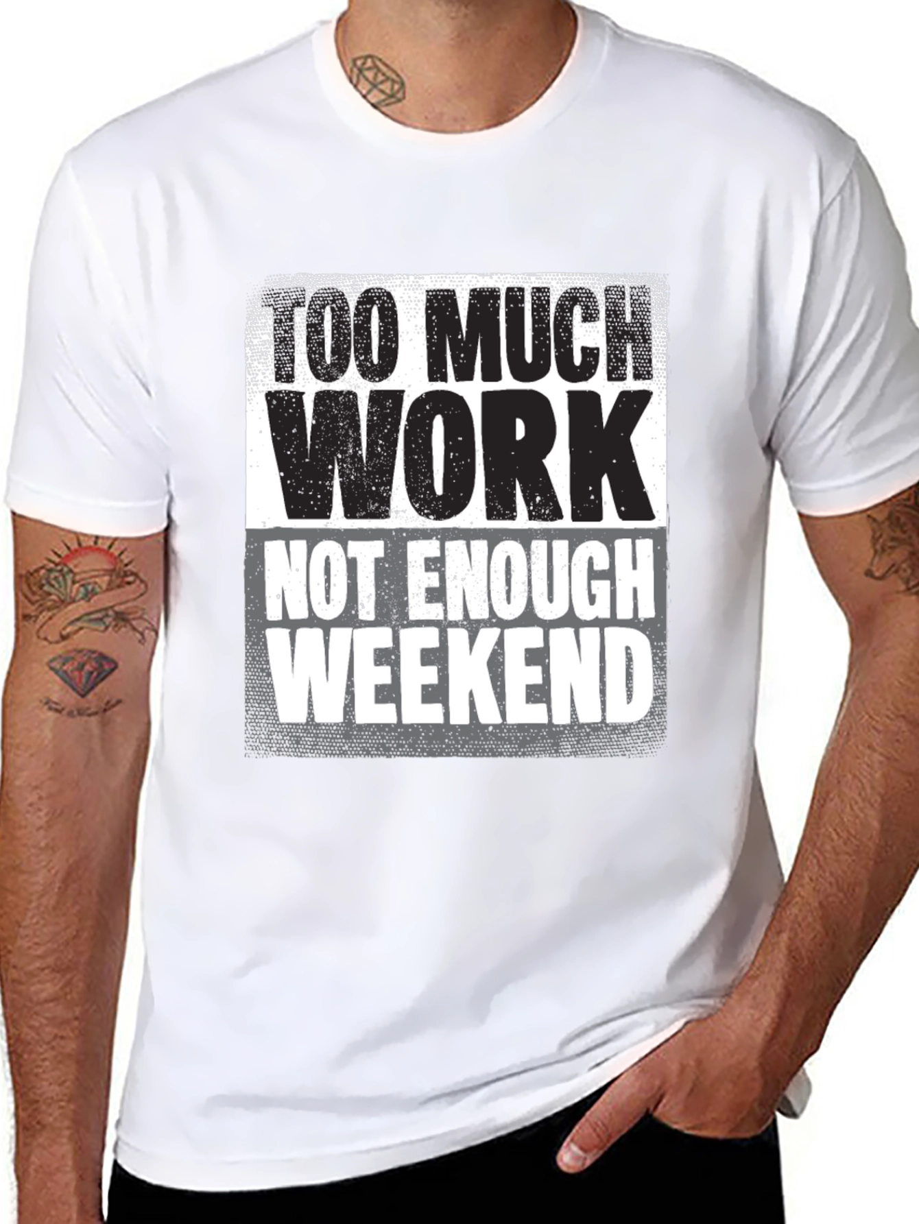 Black Too Much Work Graphic Tee - Weekend Humor view 8