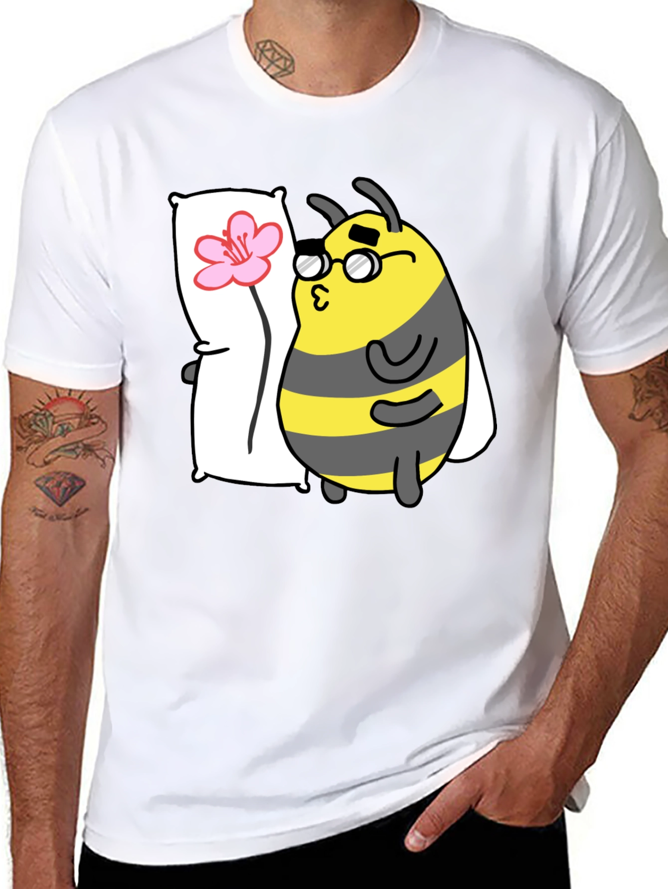 Black Bee with Pillow T-Shirt view 8