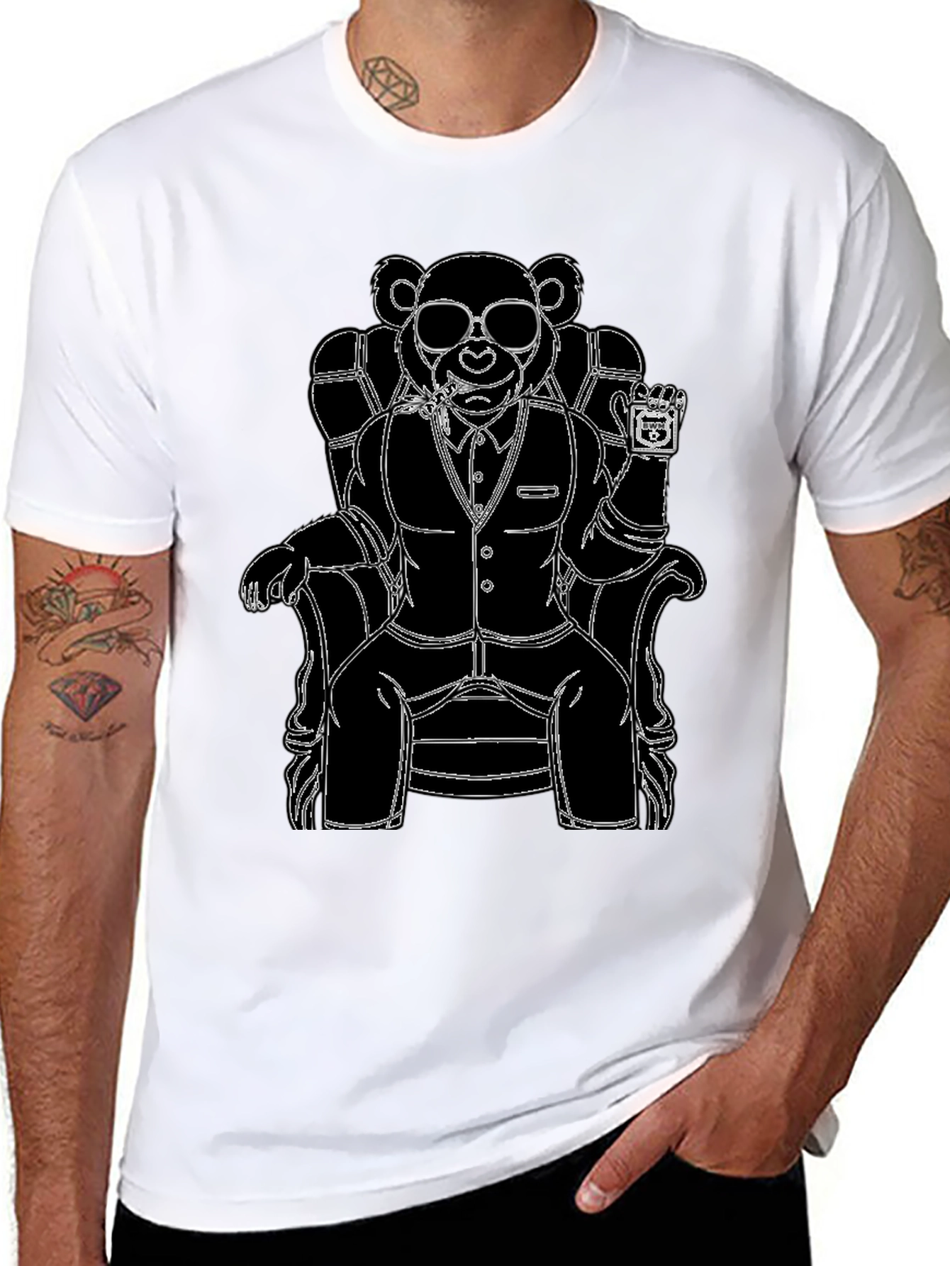 Black Bear Boss T-Shirt - Cool Graphic Tee view 8