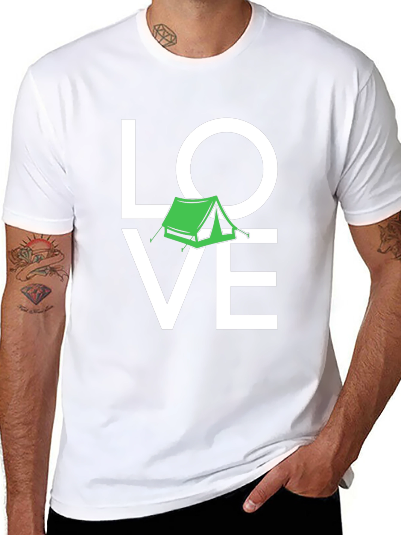 Black Love Camping Black Graphic T-Shirt view 8