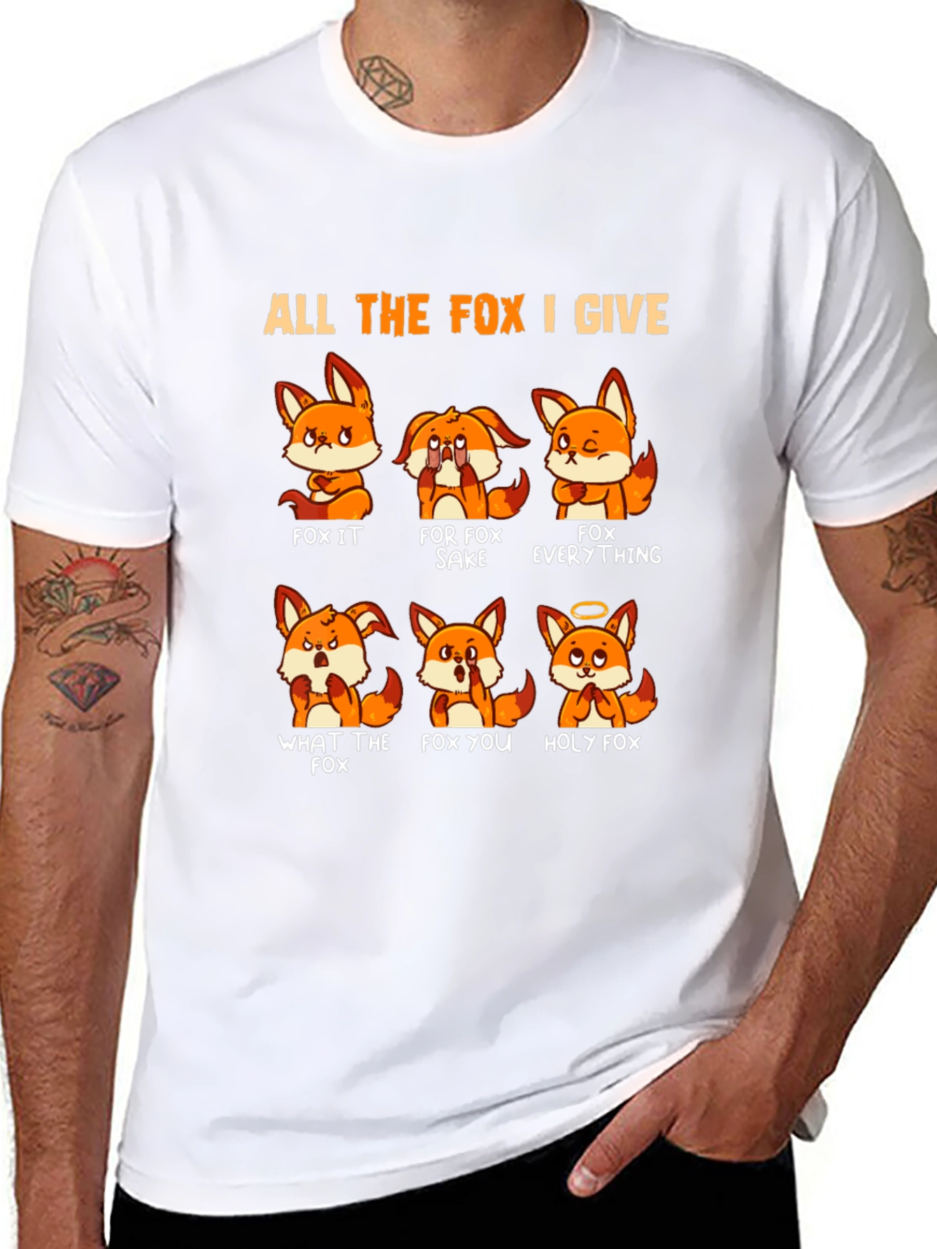 Black All the Fox I Give T-Shirt view 8