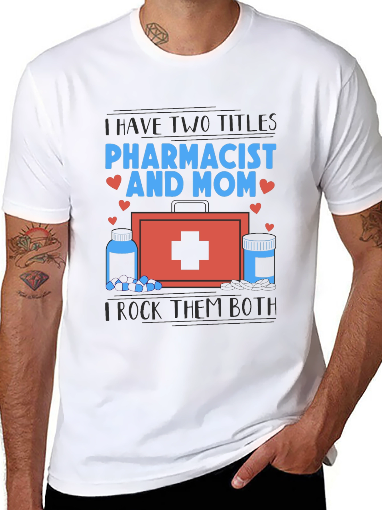 Black Pharmacist Mom T-Shirt - I Rock Them Both view 8
