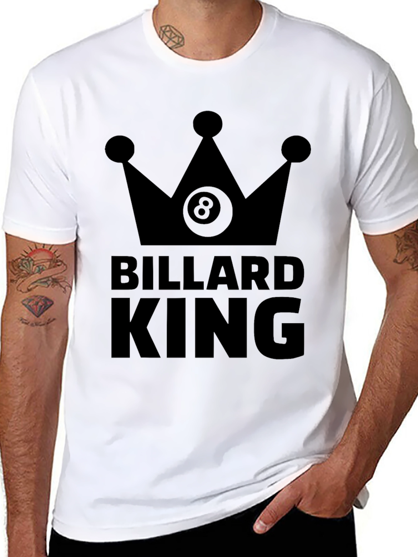 Billiard King T-Shirt - Eight Ball Crown Graphic - 8