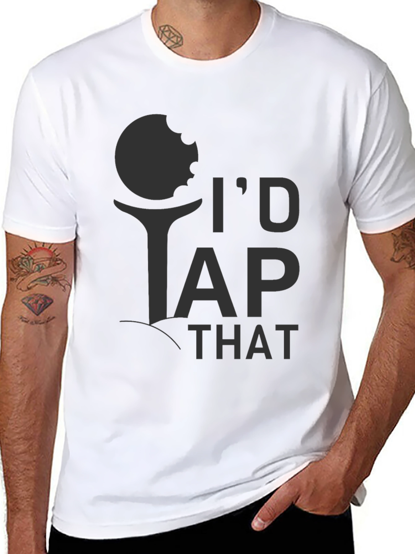 Black I'd Tap That Golf T-Shirt view 8