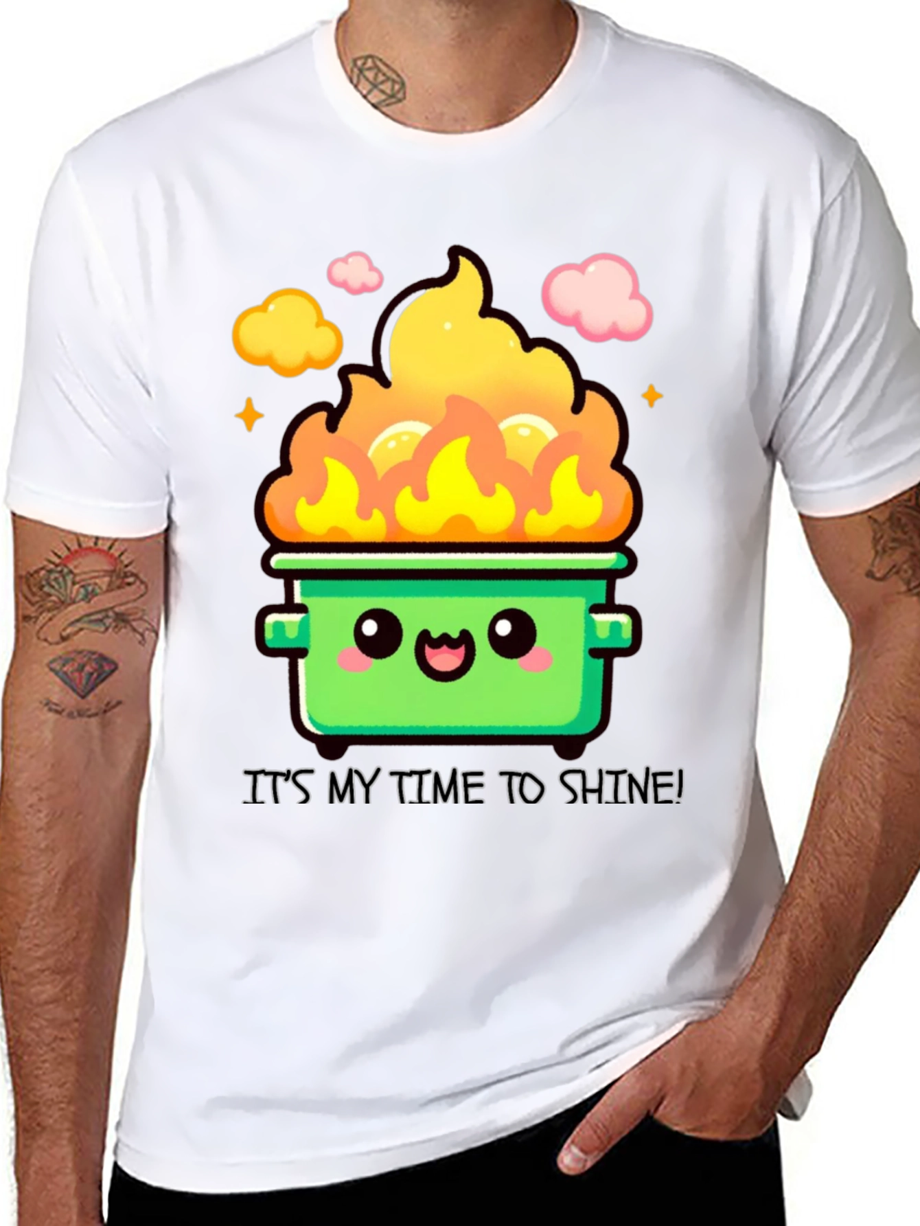 Black Dumpster Fire Time to Shine T-Shirt view 8
