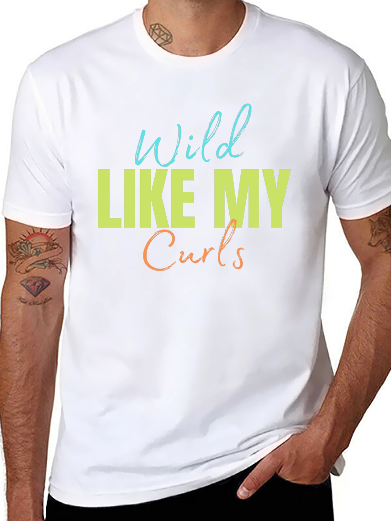 Black Wild Like My Curls T-Shirt - Fun Graphic Tee view 8