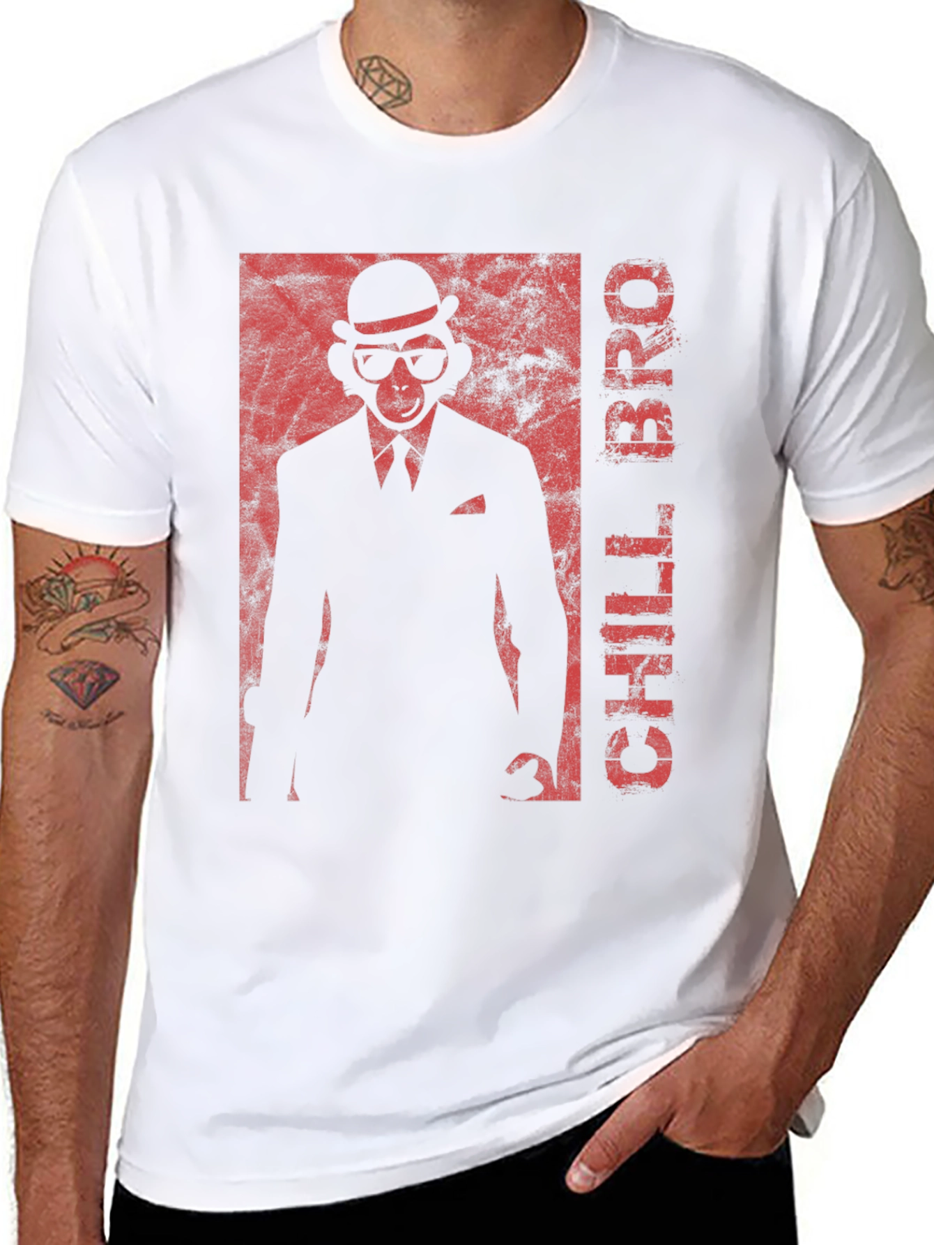 Black Chill Bro Monkey Graphic T-Shirt view 8