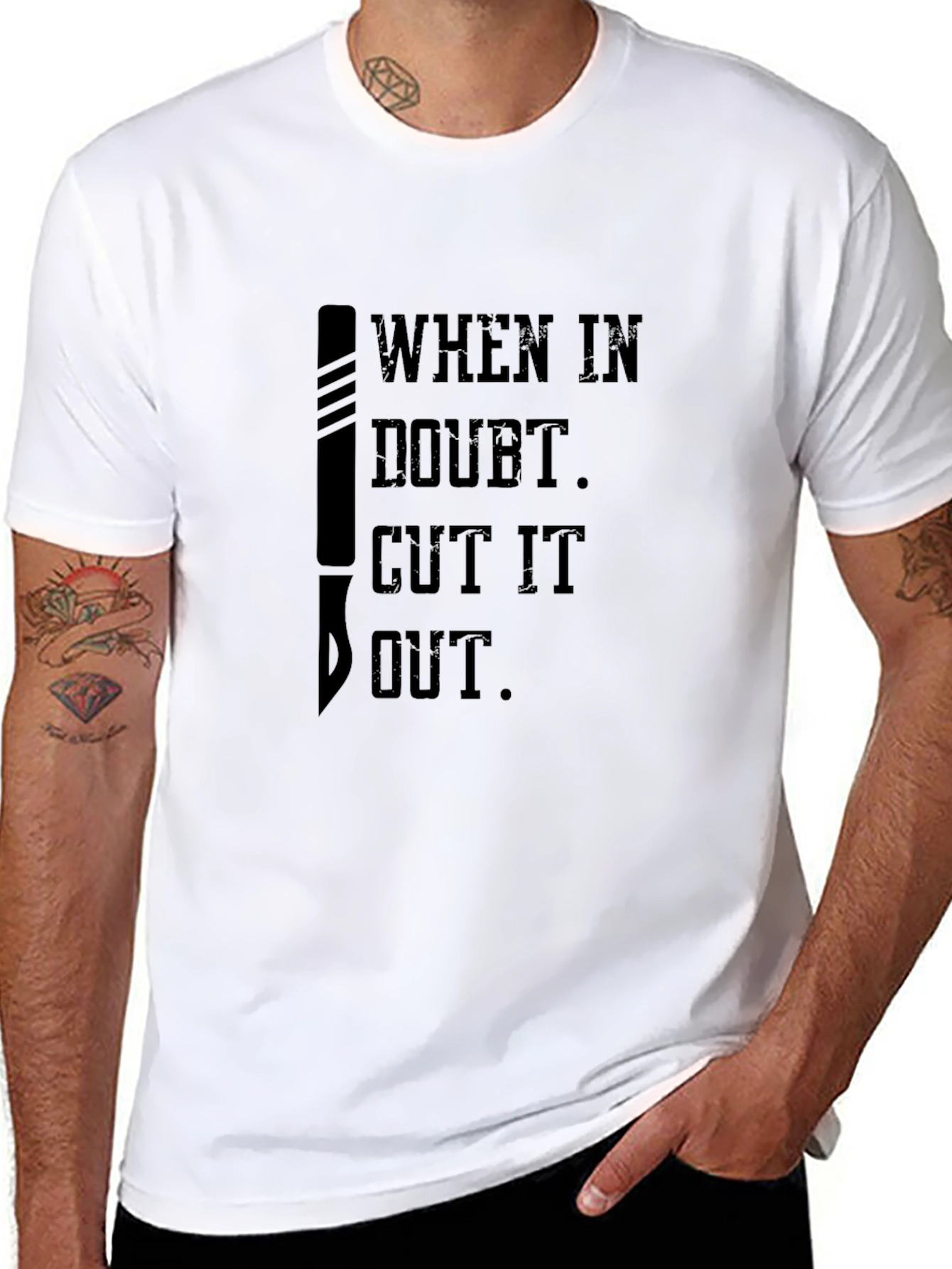 Black When in Doubt Cut it Out T-Shirt view 8