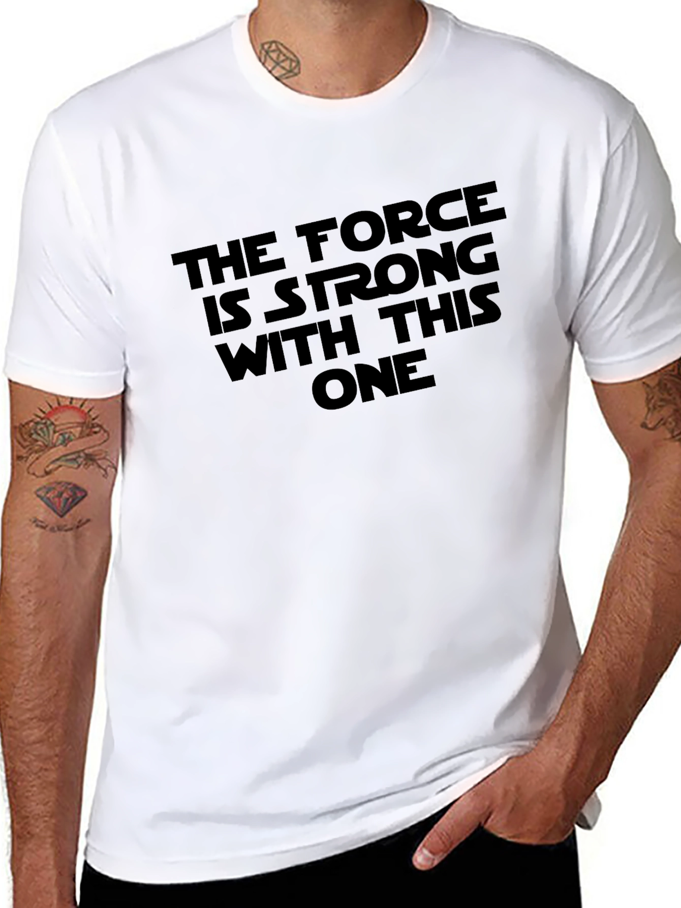 Black Force Is Strong Graphic T-Shirt - Black view 8
