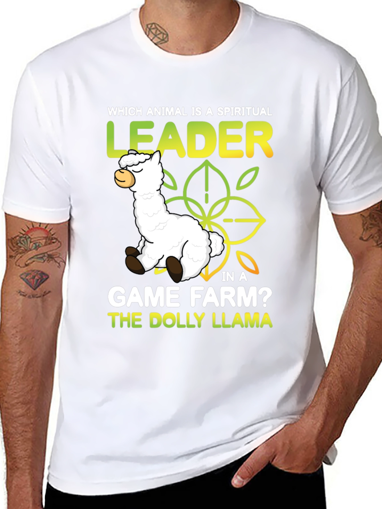 Black Dolly Llama Funny Graphic T-Shirt view 8