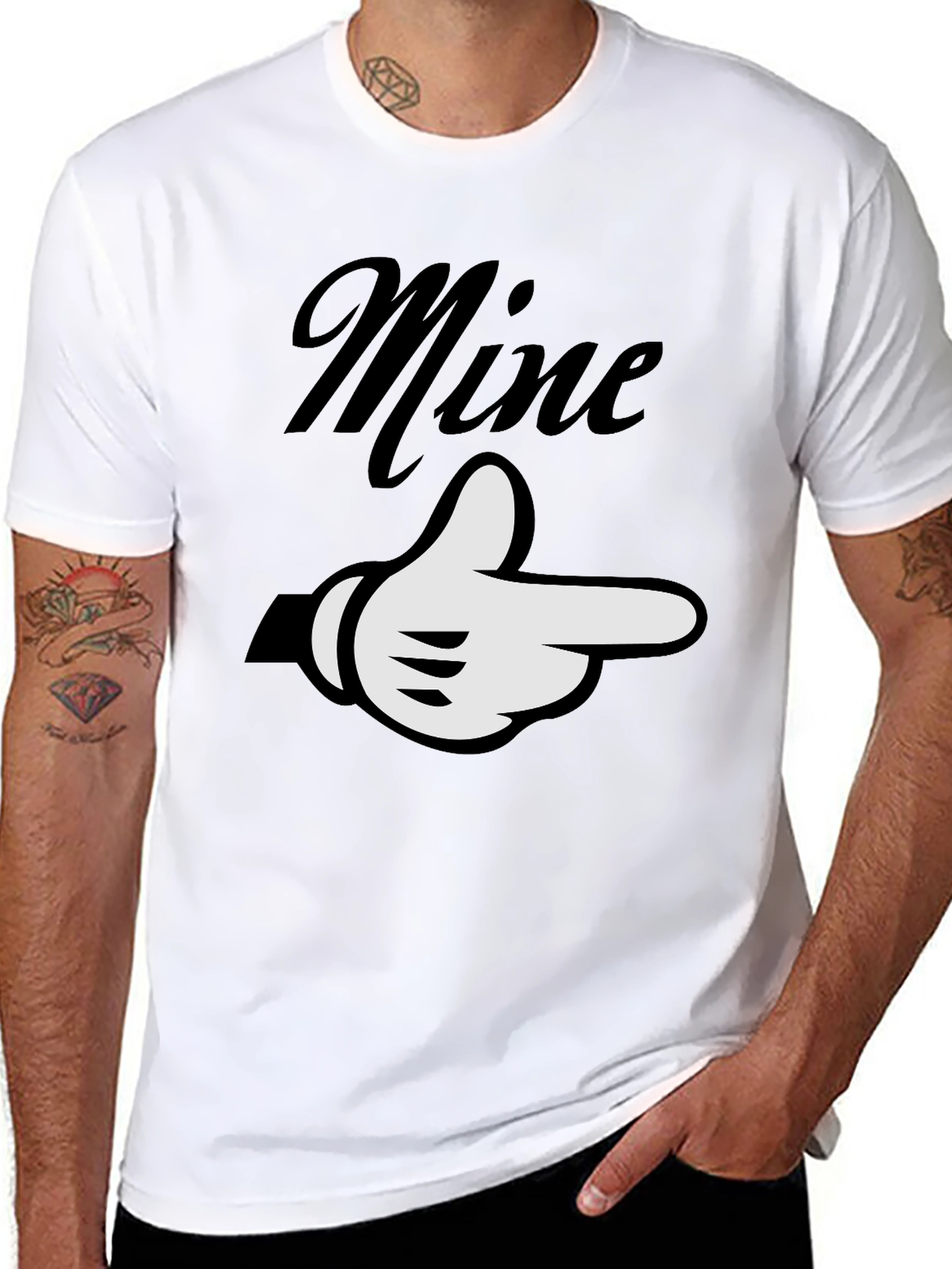 Black Mine Pointing Hand Graphic Tee - Unisex Soft Cotton view 8