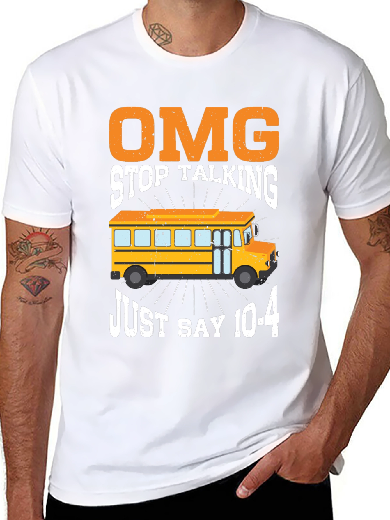 Black Funny School Bus Driver T-Shirt: OMG Just Say 10-4 view 8