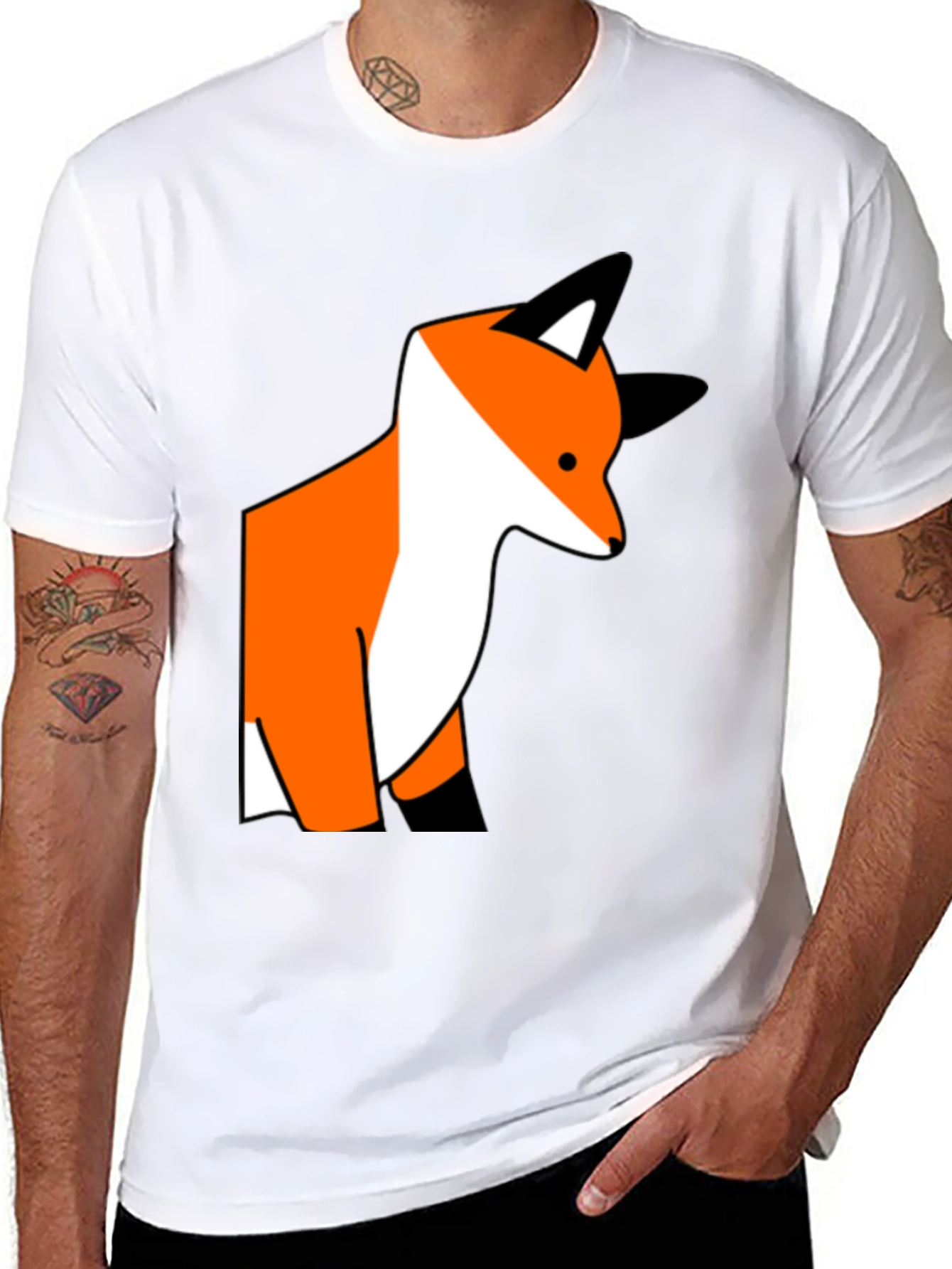 Black Fox Graphic Print Black T-Shirt view 8