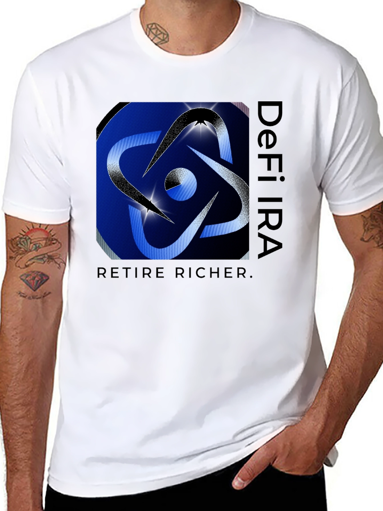 Black DeFi IRA Retire Richer Black T-Shirt view 8