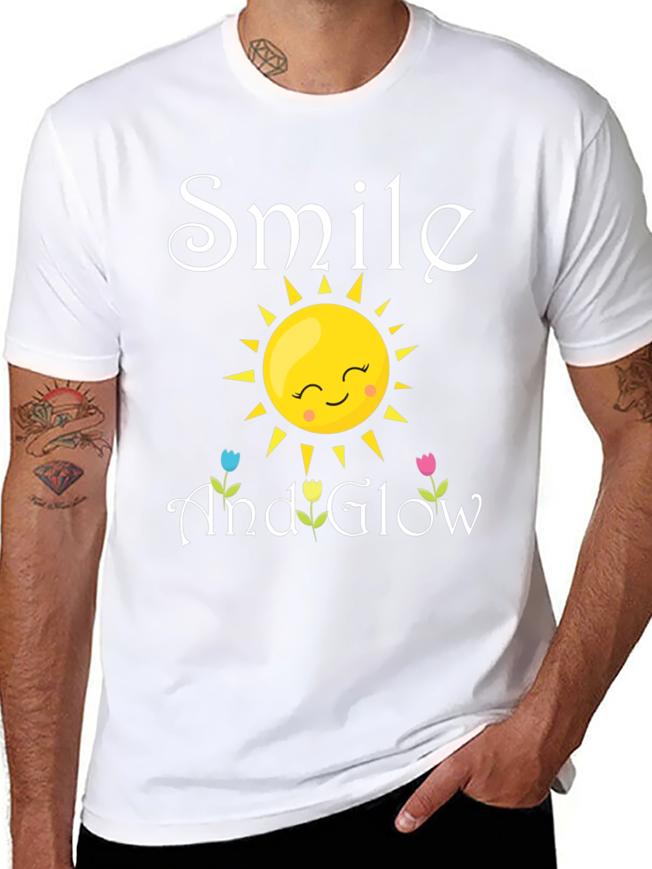 Black Smile and Glow Graphic Tee - Black view 8