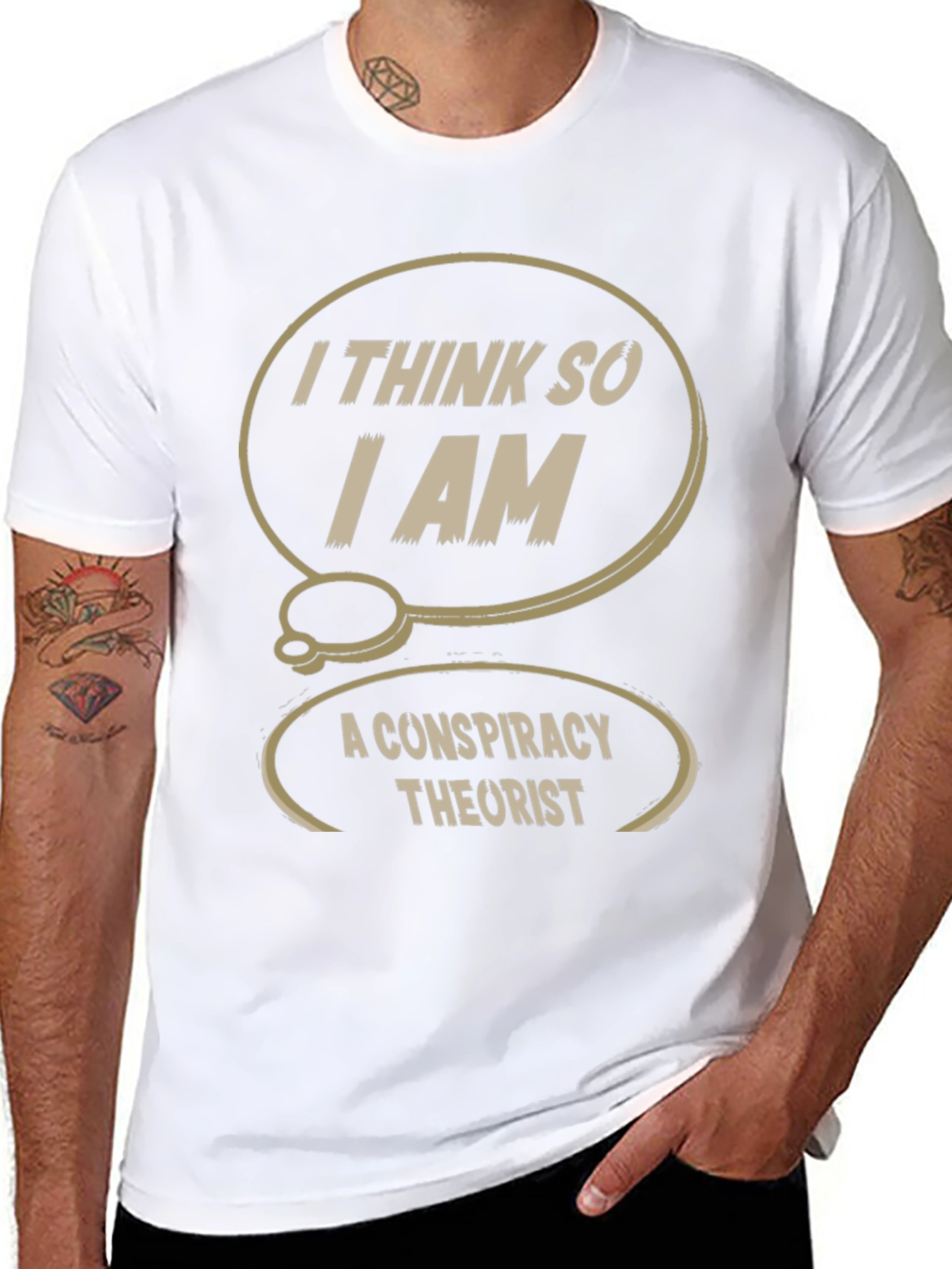 Black Conspiracy Theorist T-Shirt: I Think So, I Am view 8