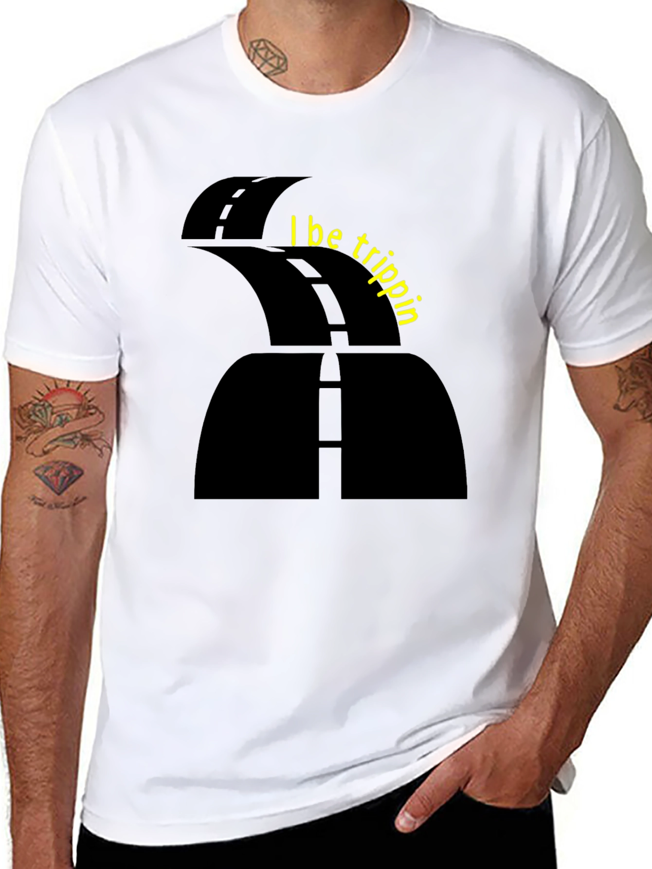 Black I Be Trippin' Black Graphic Tee view 8