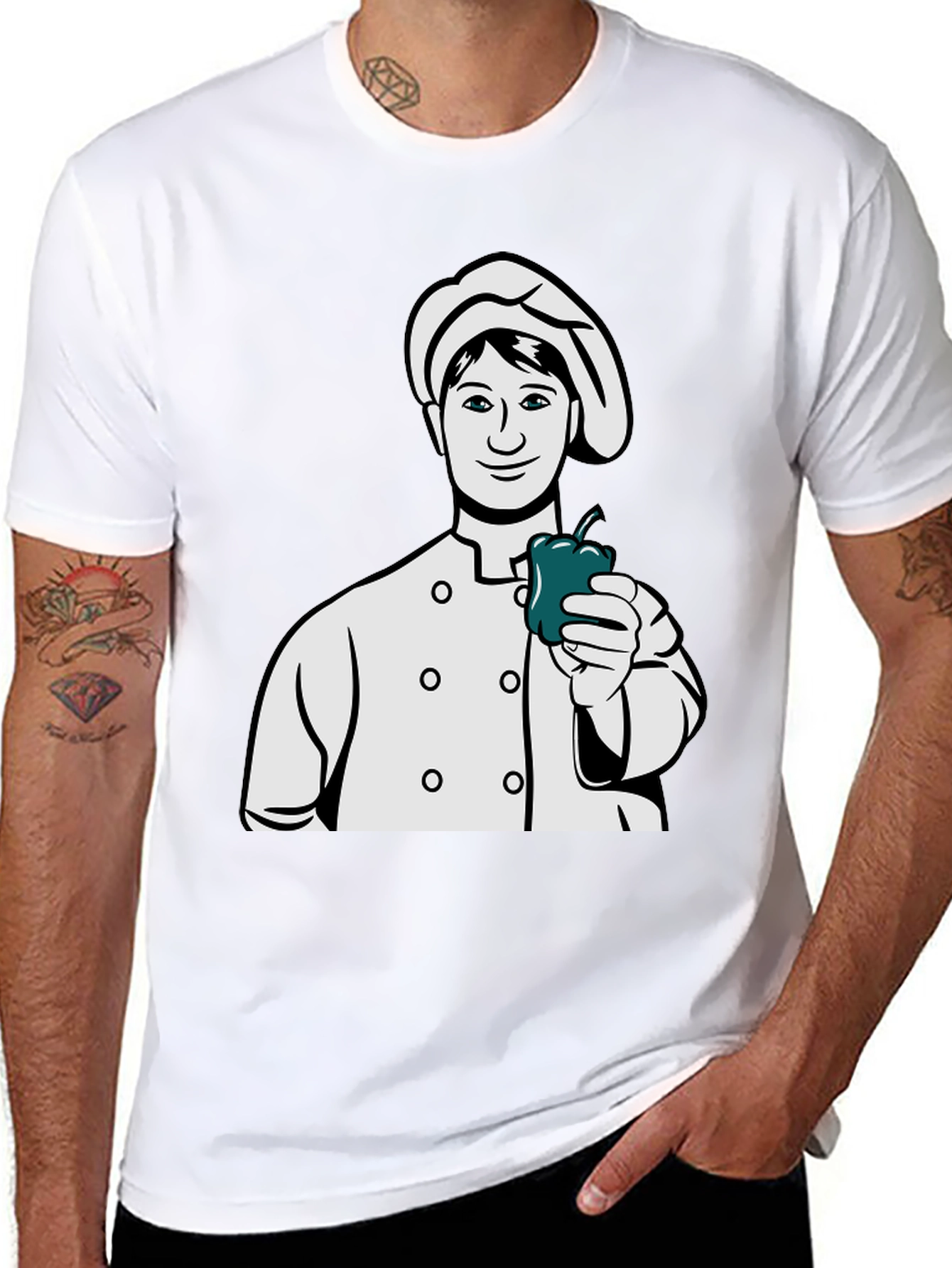 Black Chef Pepper Graphic T-Shirt view 8